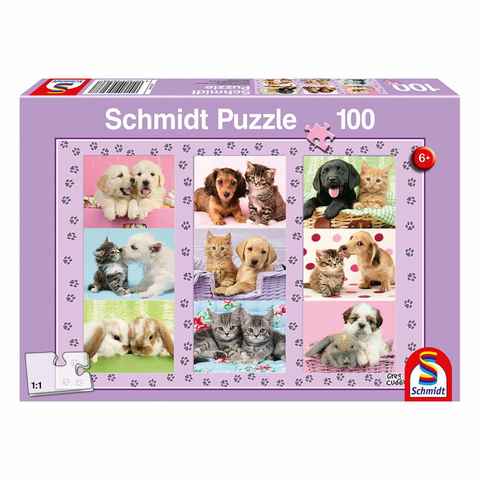 Schmidt Spiele Puzzle Meine Tierfreunde, 100 Puzzleteile