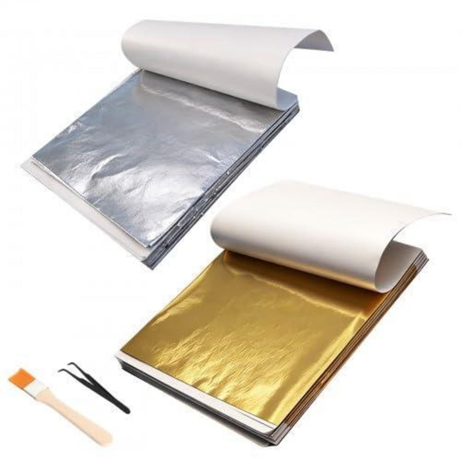 LuxusKollektion Blattgold Blattgold-Bastelset 200 Bl. Gold/Silber 8,5x9,5cm