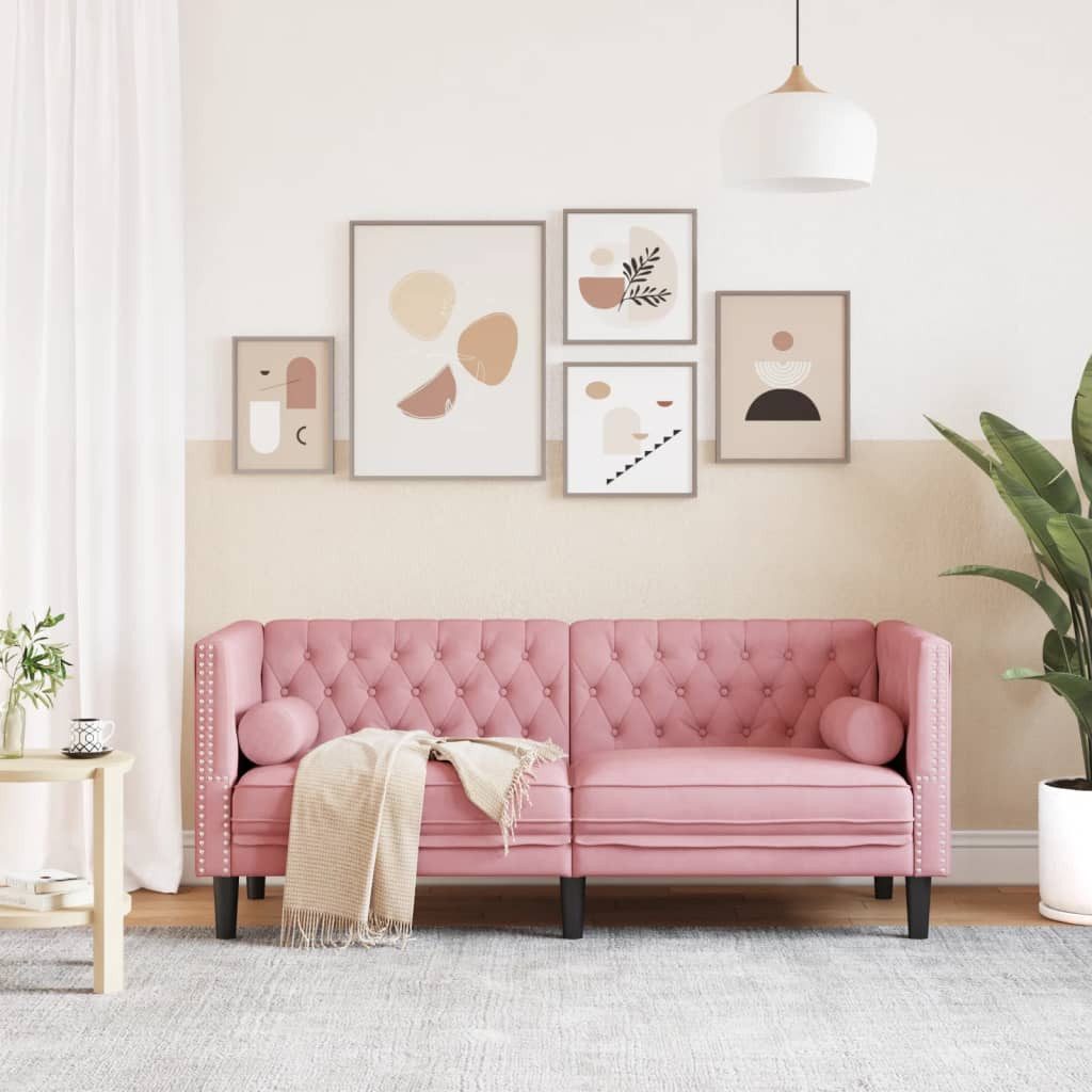 vidaXL Sofa Chesterfield-Sofa mit Nackenrollen 2-Sitzer günstig online kaufen