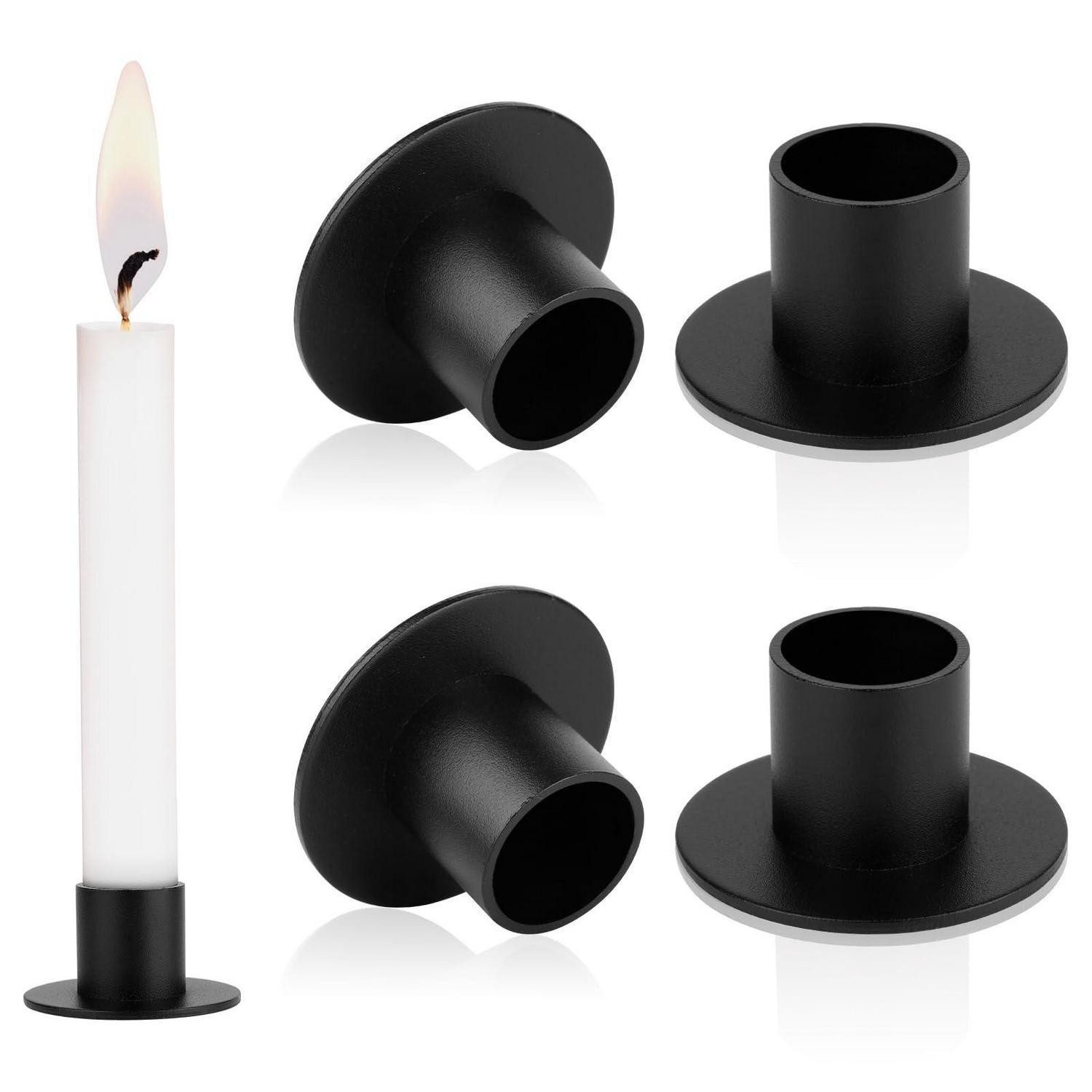 LuxusKollektion Kerzentülle Kerzenständer Metall 4er Set Schwarz (4 St)