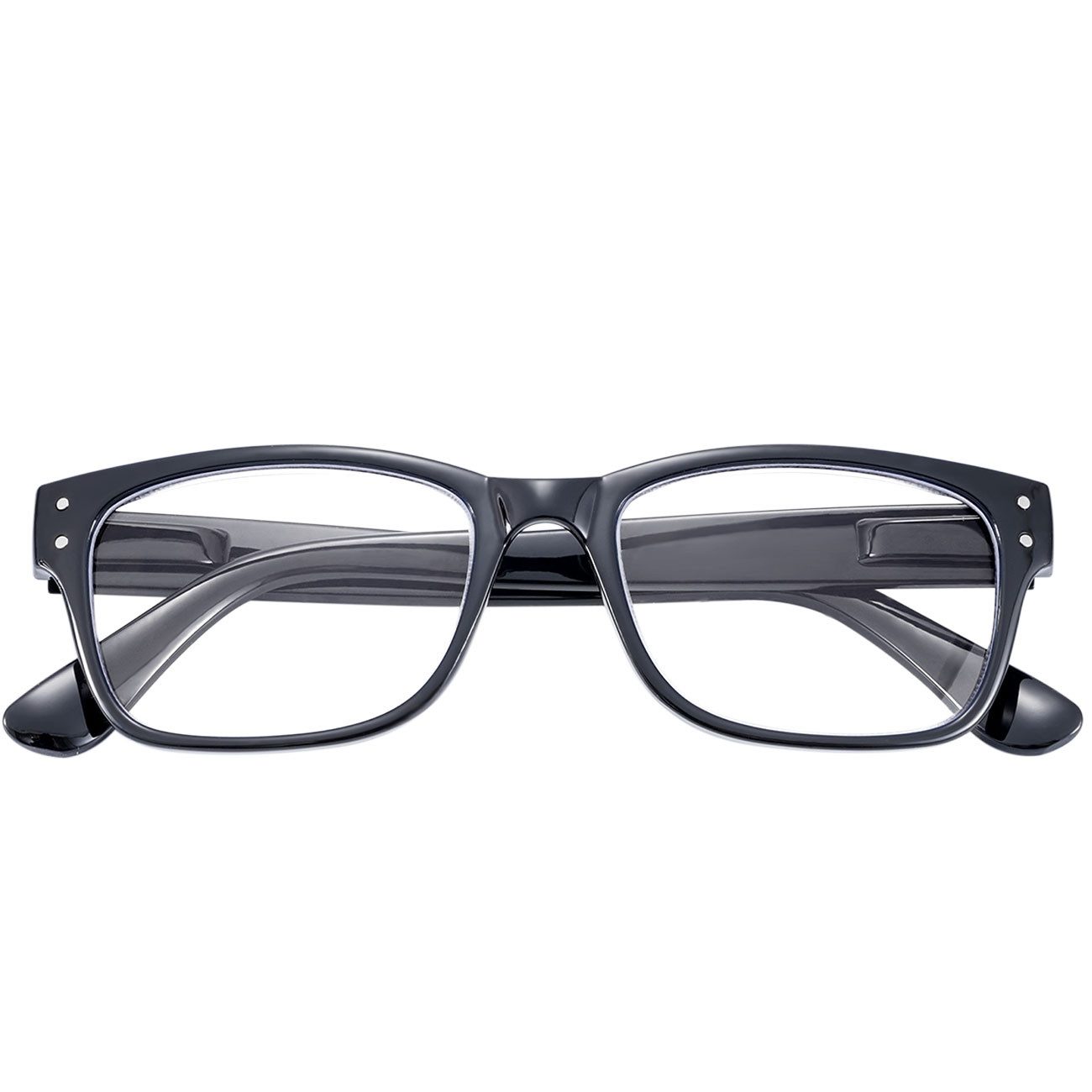 shop'n smile ideoon Brille Bildschirmbrille Blaulichtfilter 0 Dioptrien, PC-Brille mit UV400, mit flexiblen Bügeln & Etui, Schwarz