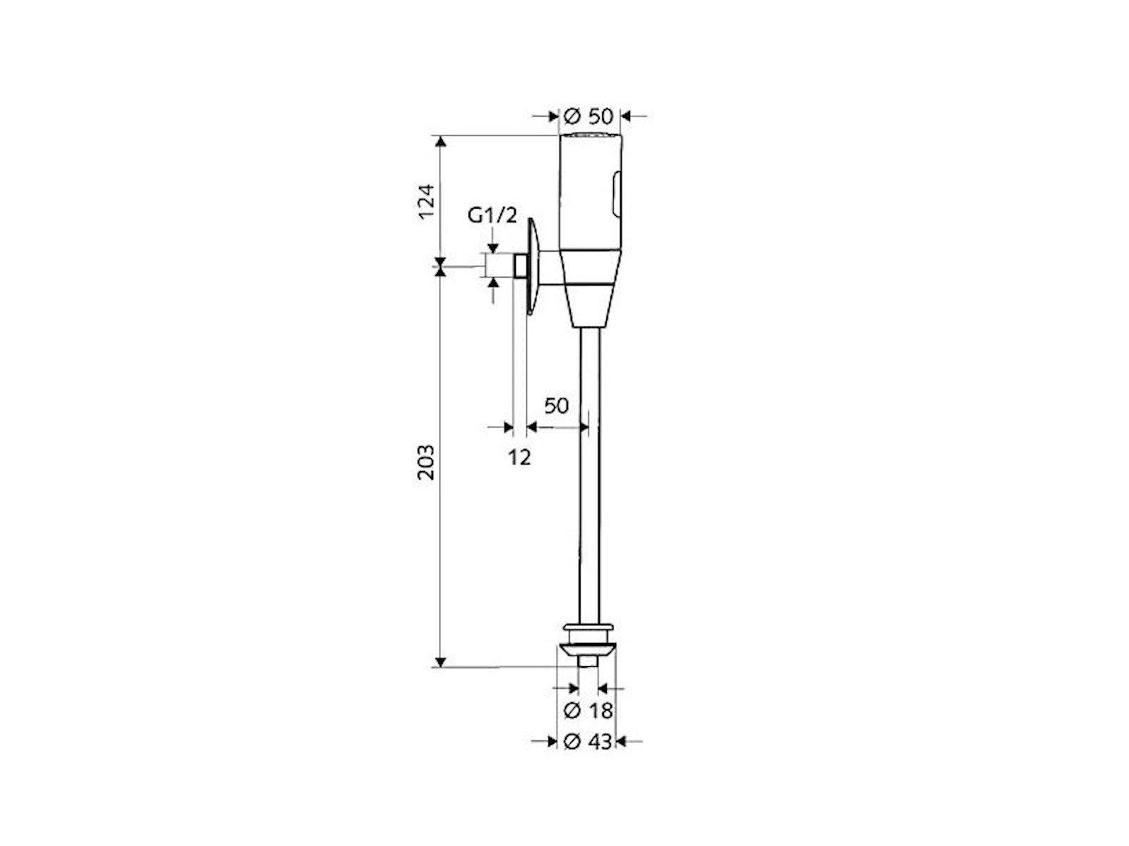 Schell Urinal-Druckspüler Infrarot-Aufputz-Urinal-Spülarmatur SCHELLTRONIC Batteriebetrieb