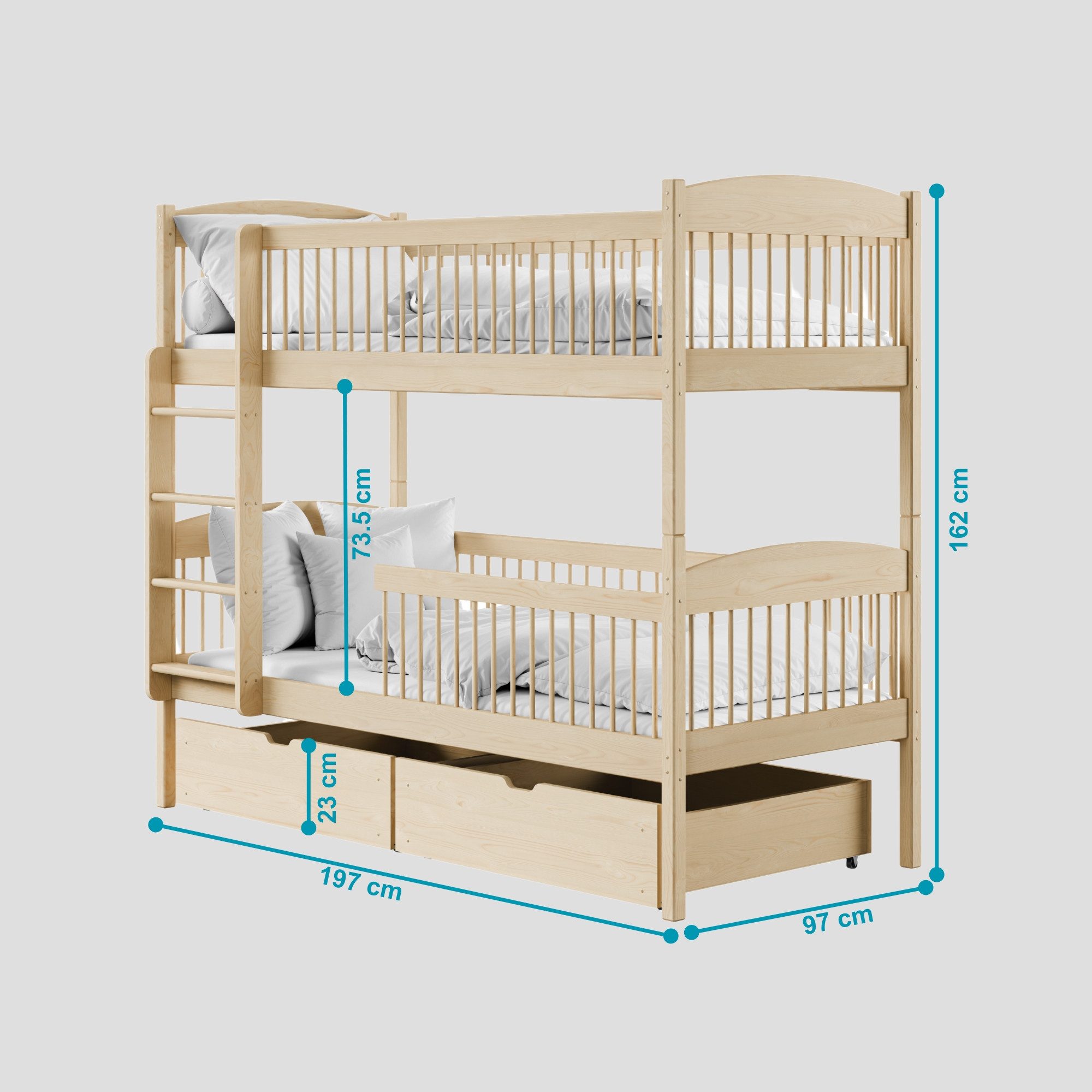 Kids Collective Kinderbett Hochbett Etagenbett 80x180, günstig online kaufen