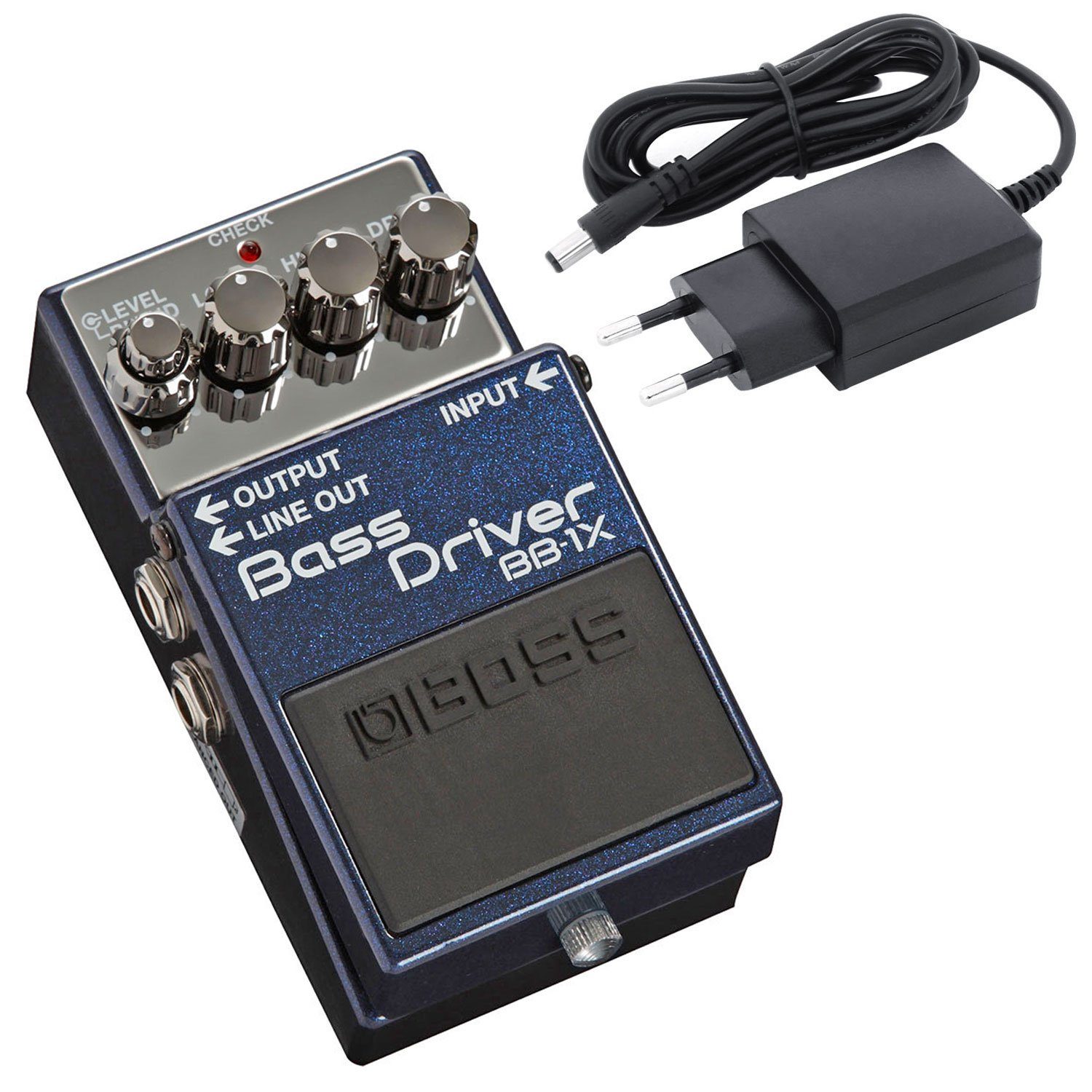 E-Gitarre Boss BB-1X Bass Driver Effektgerät mit Netzteil