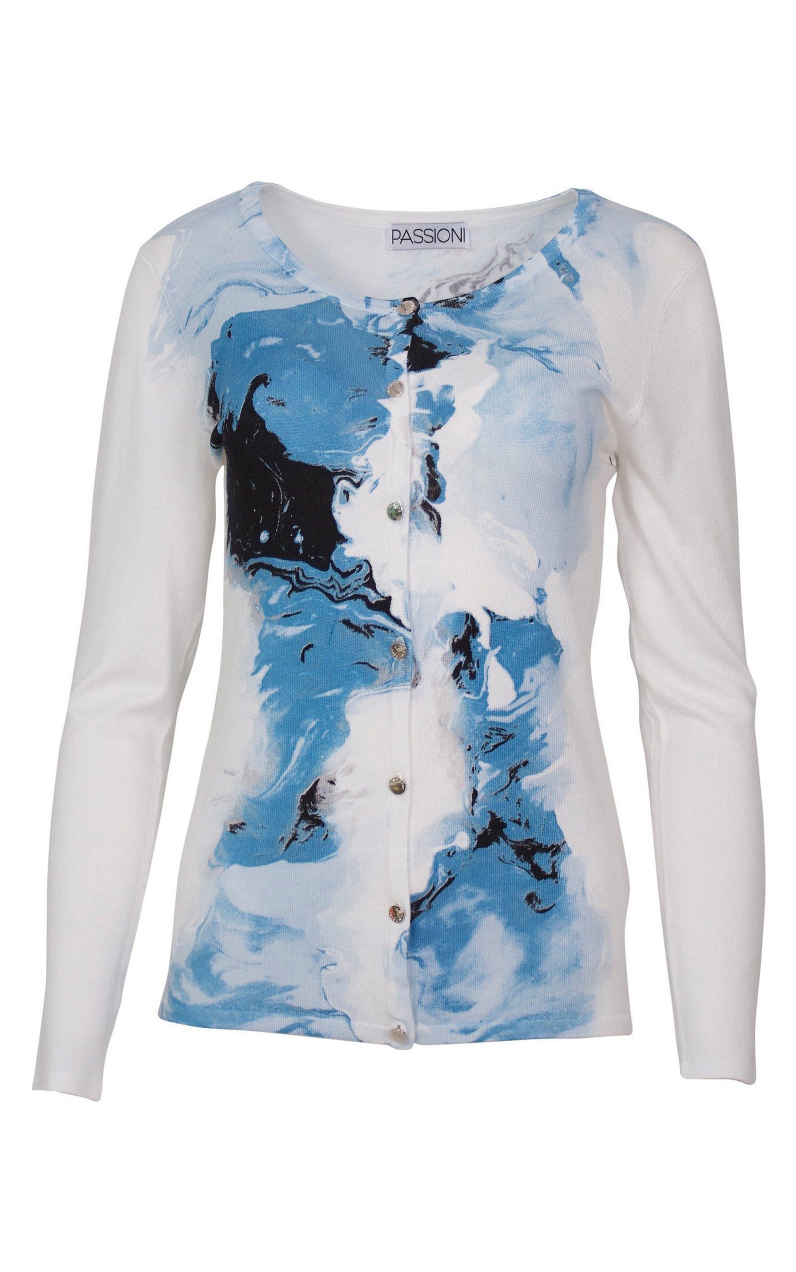 Passioni 2-in-1-Strickjacke Twinset mit abstraktem Wasserprint günstig online kaufen