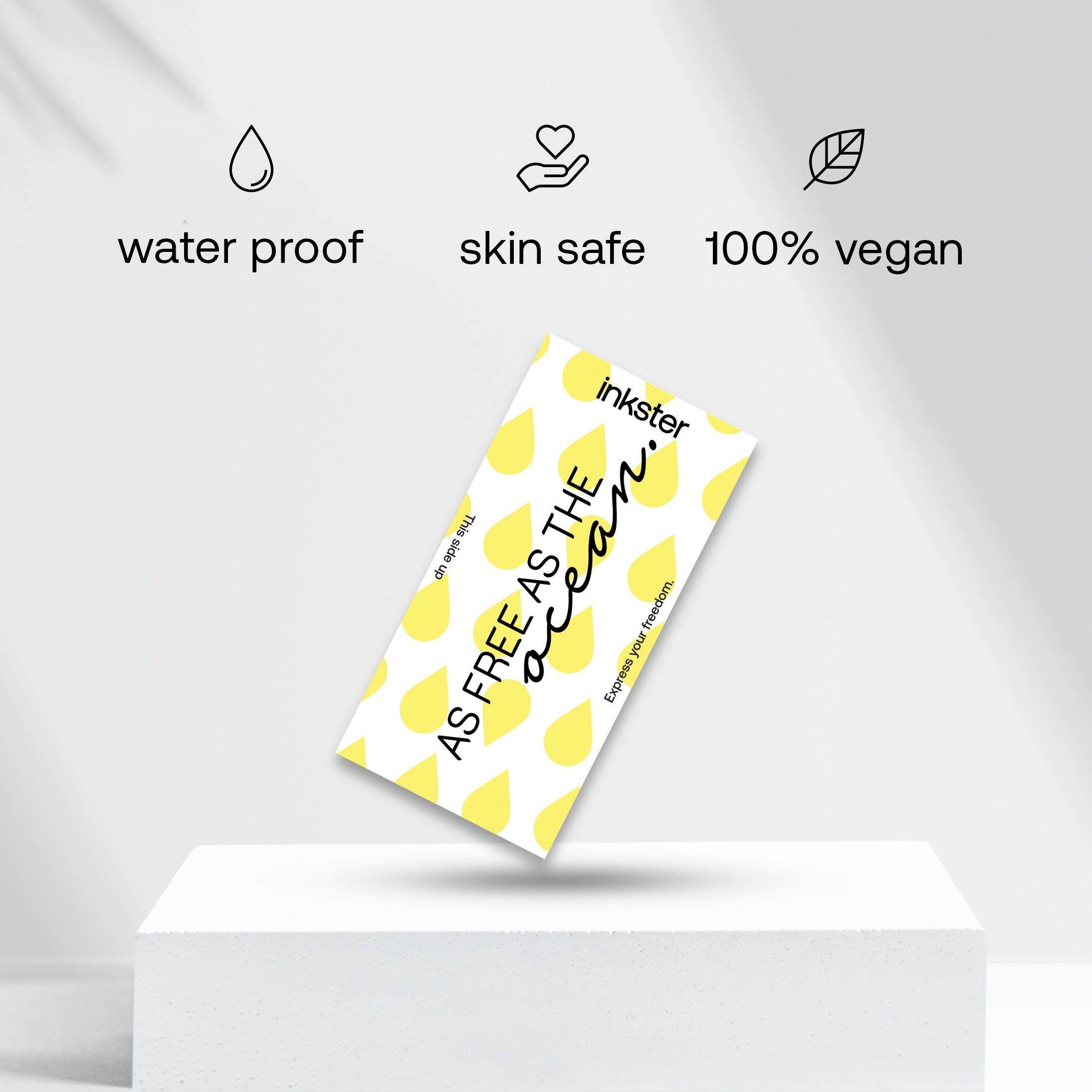 Inkster Schmuck-Tattoo As free as the ocean Tattoo, wasserfestes temporäres Tattoo, 2 Wochen Halt