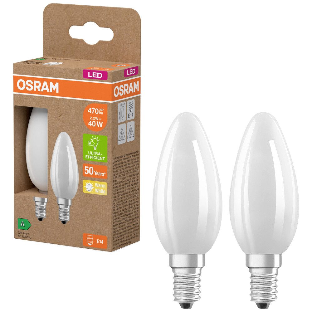 Osram LED-Leuchtmittel OSRAM HOMELIGHTING 4099854253805 LED EEK A (A - G) E14 Kerzenform 2.2