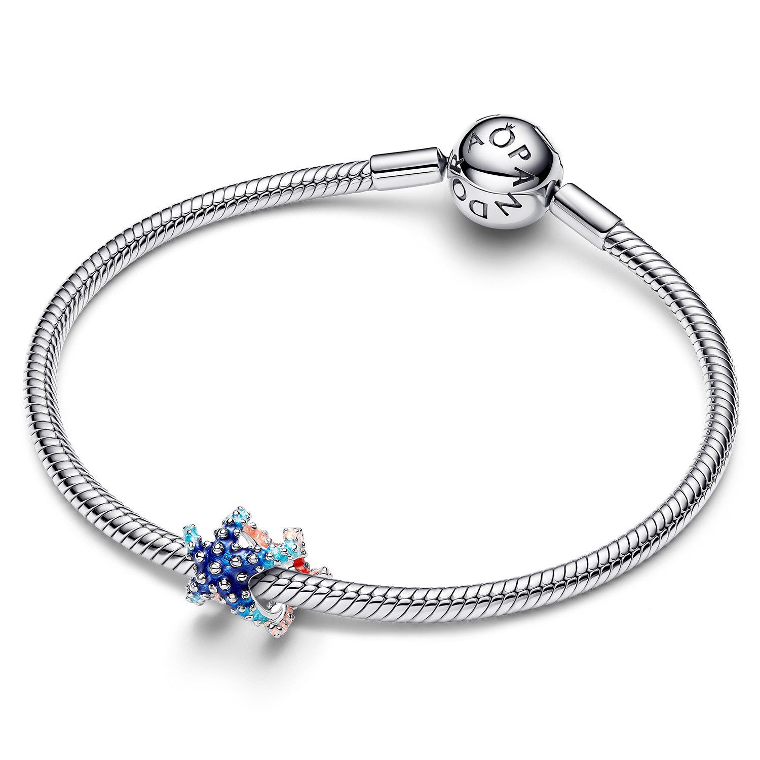 Pandora Kettenanhänger Mini-Charm Silber Bunter Seestern