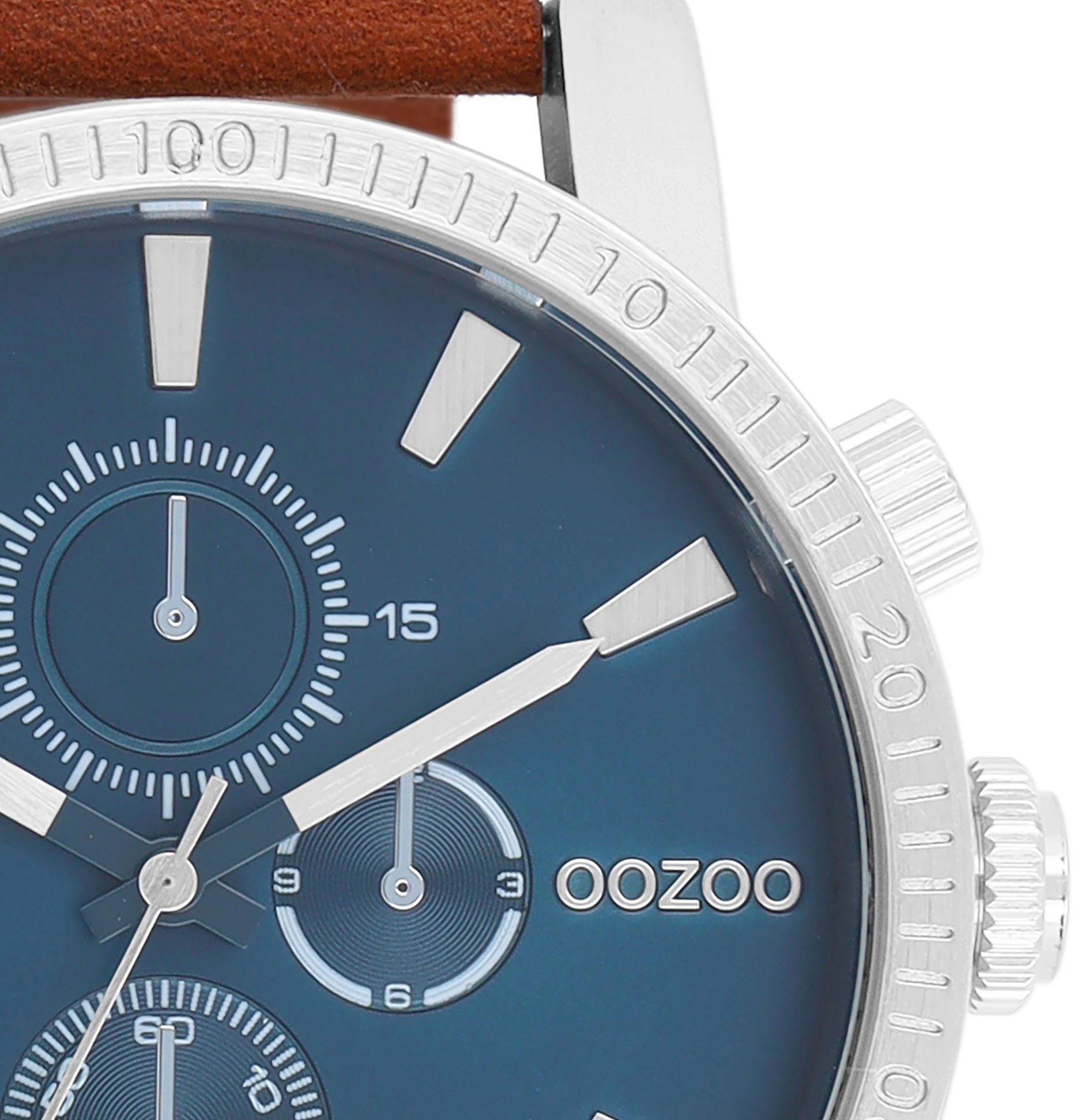 OOZOO Quarzuhr C11210, Armbanduhr, Herrenuhr, Lederarmband, Chrono-Look günstig online kaufen