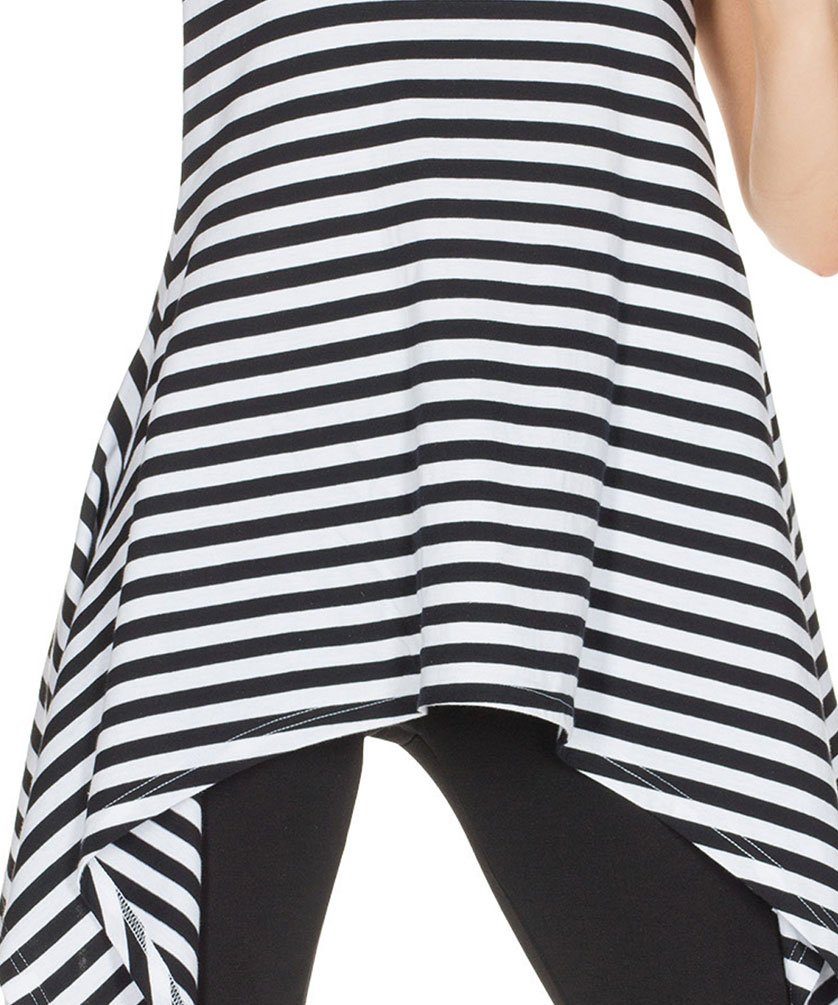 Karneval-Klamotten Kostüm Pantomime Ringel Tunika MIT Melone und MIT Fliege, Kostüm schwarz weißes Ringel Shirt Mime Clown Harlekin