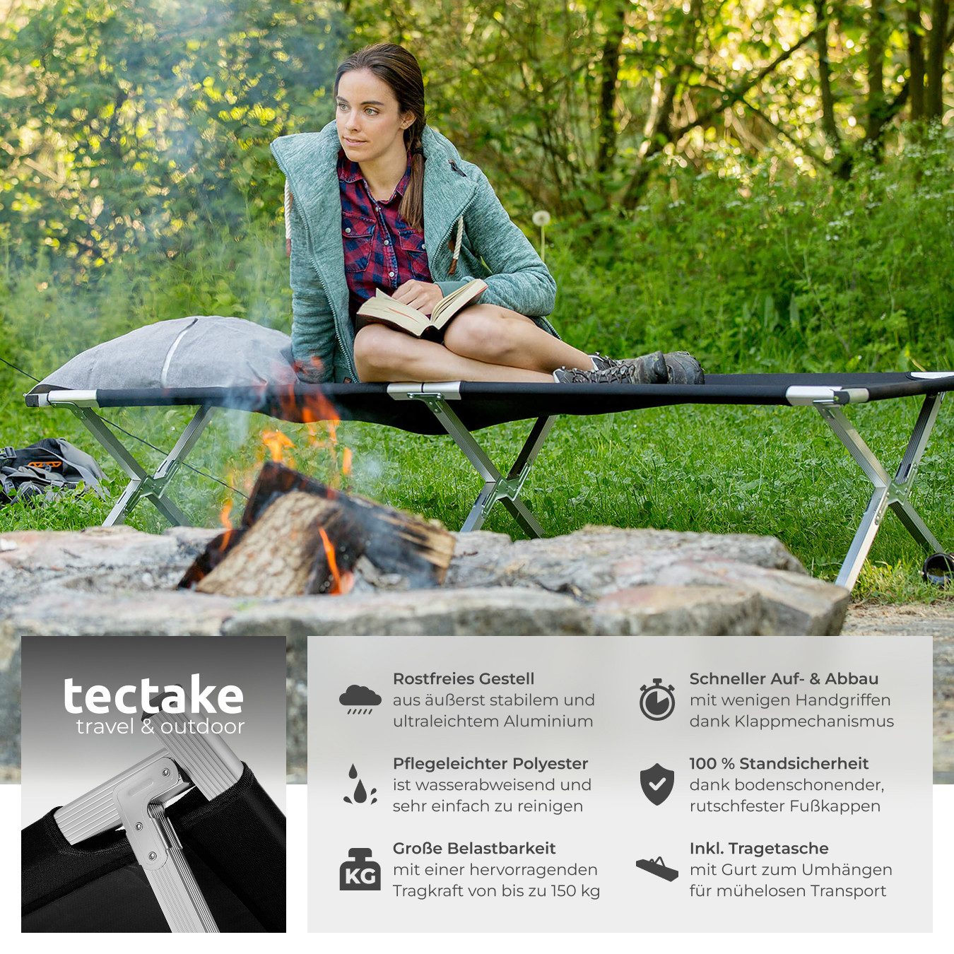 tectake Feldbett Gästebett aus Aluminium (1er günstig online kaufen