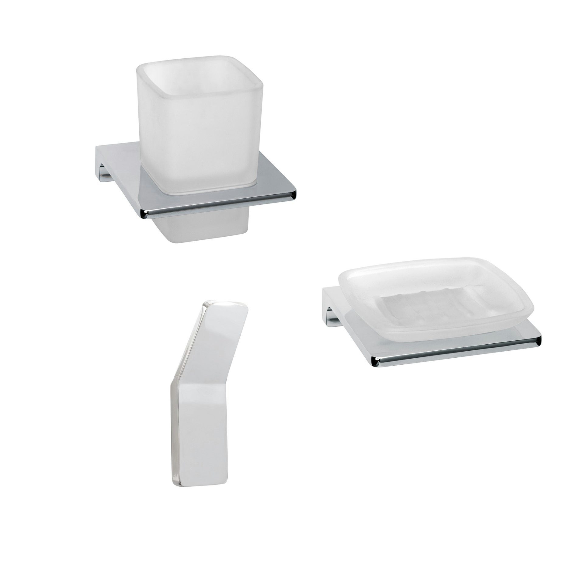 BADEDU Badezimmer-Set Badaccessoire-Set, Handtuchhaken, Glasablage, Seifenschale