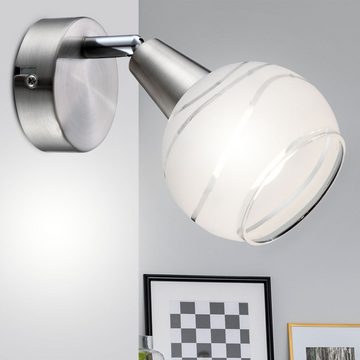 etc-shop LED Wandleuchte, Leuchtmittel inklusive, Warmweiß, LED Wand Strahler Wohn Schlaf Zimmer Lese Nacht Licht Lampe Glas Spot