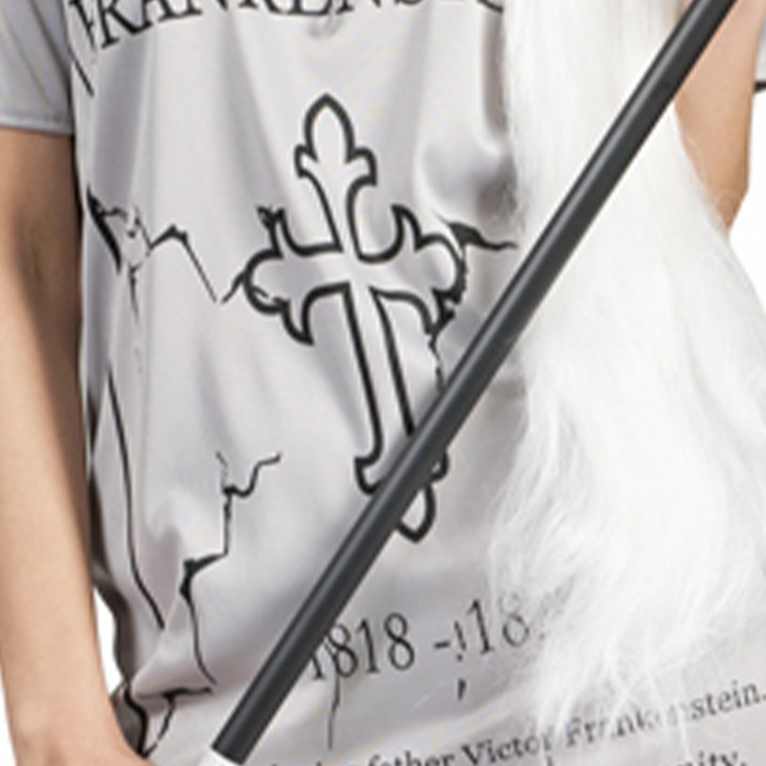 Funny Fashion Hexen-Kostüm Grabstein Tammy Kleid mit Kapuze für Damen, Grau