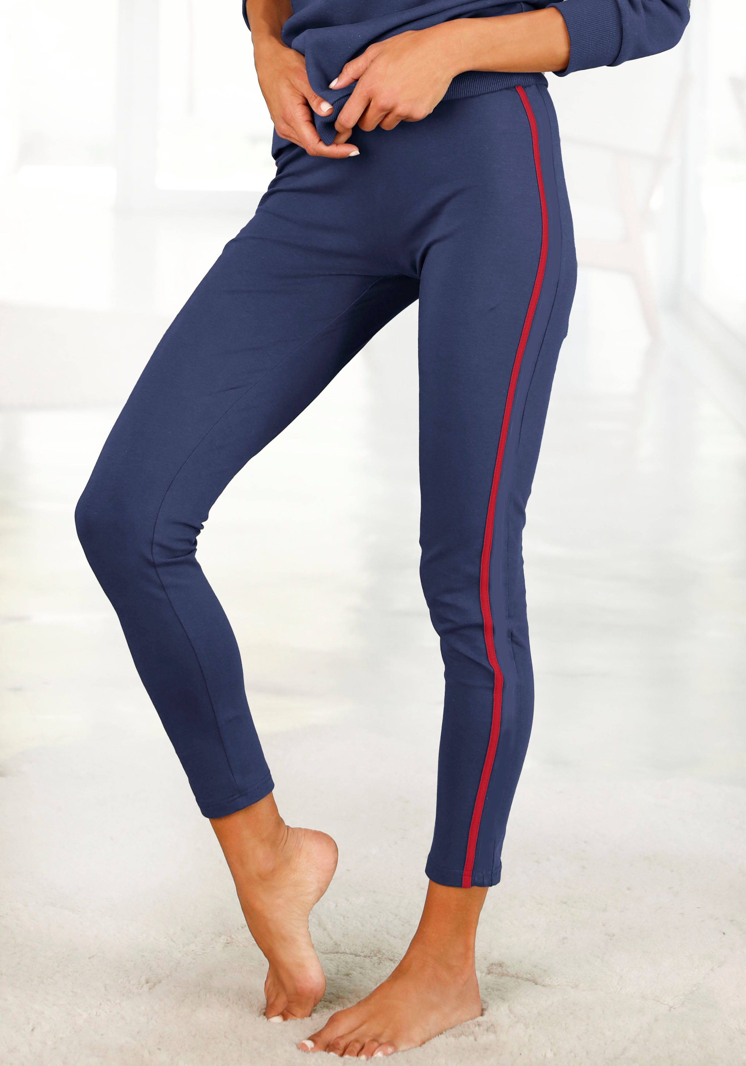 H.I.S Leggings Seitliche Streifeneinsätze in Kontrastfarben, günstig online kaufen