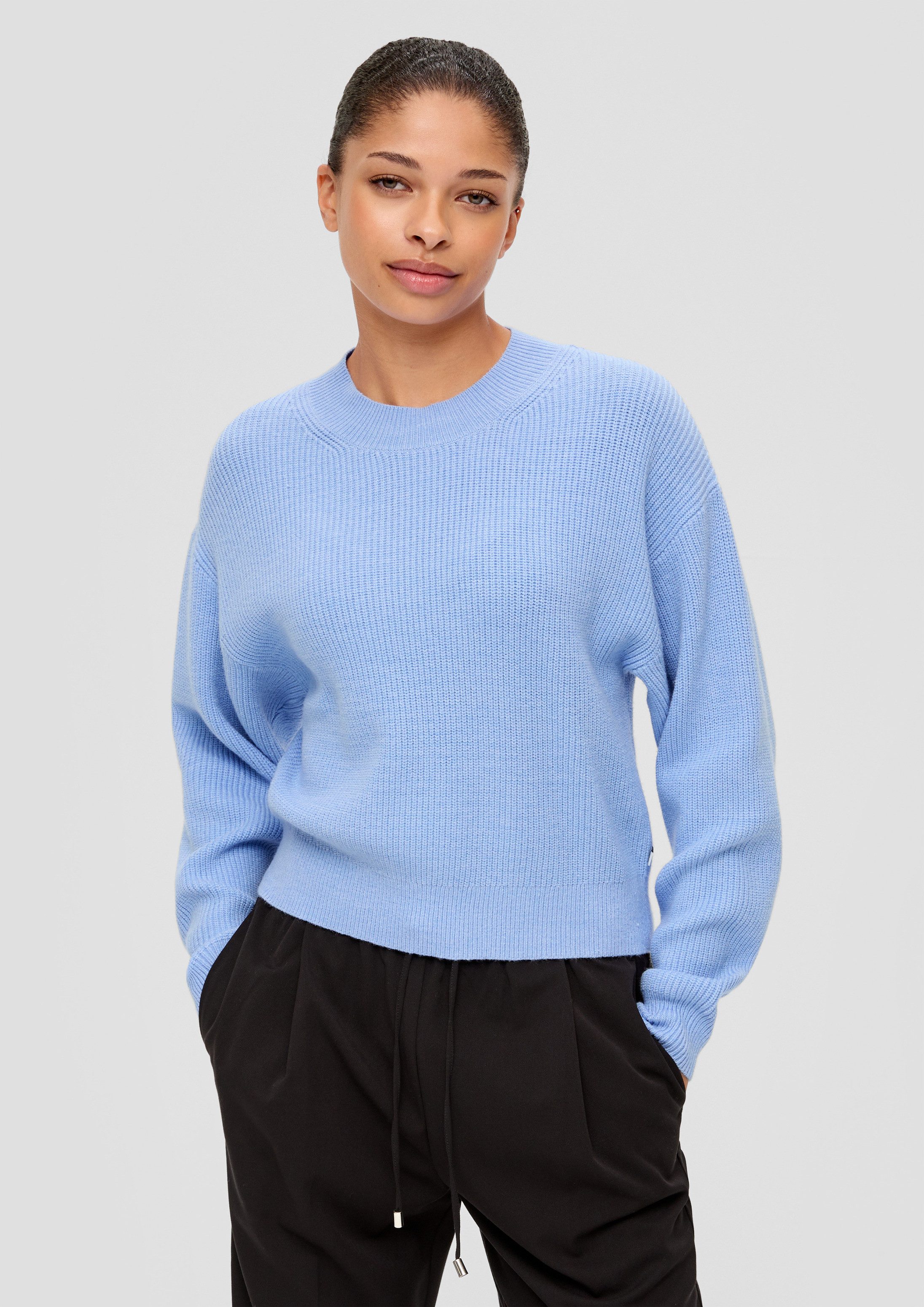 QS Longpullover Strickpullover Strickpullover aus Viskosemix