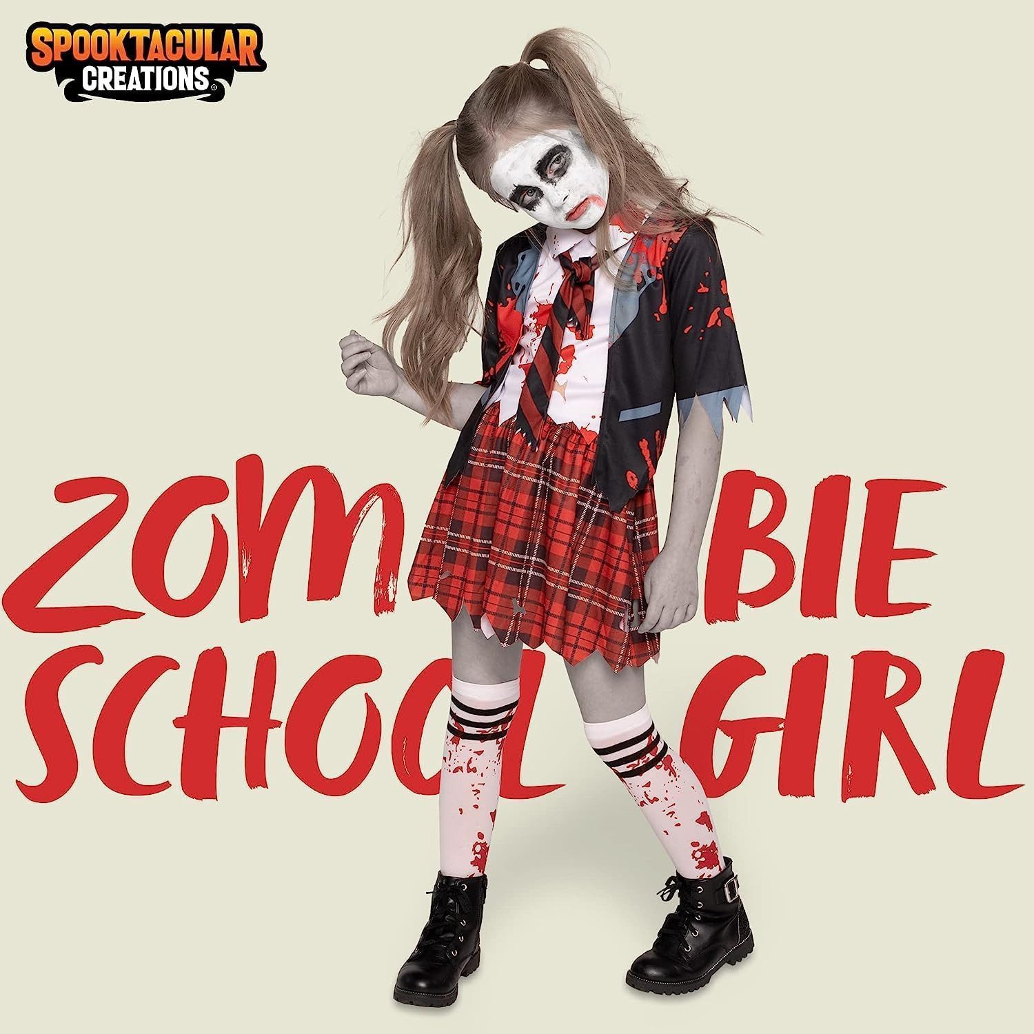 Spooktacular Creations Zombie-Kostüm Spooktacular Creations Zombie Schulmädchen, Mädchen Halloween