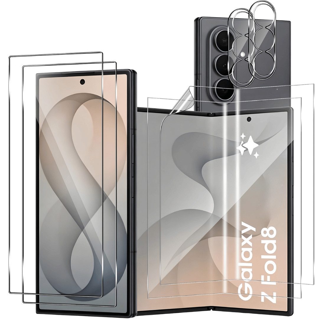 SmartUP Displayschutzglas 6X Schutzglas für Samsung Galaxy Z Fold 8 Display Kamera Panzerfolie für Samsung Galaxy Z Fold 8, 6 Stück, Rundumschutz, passgenaue Verarbeitung