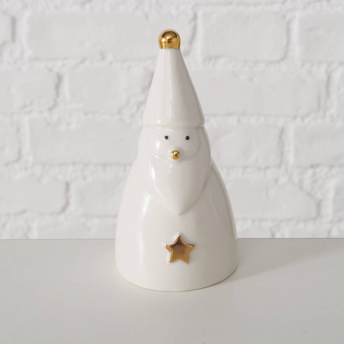 BOLTZE GRUPPE GmbH Weihnachtsfigur Dekofiguren aus Porzellan, weiße Weihnachtsmänner, 2er-Set (Deko-Objekt, Deko-Objekt), Weihnachtsmänner, 2er-Set