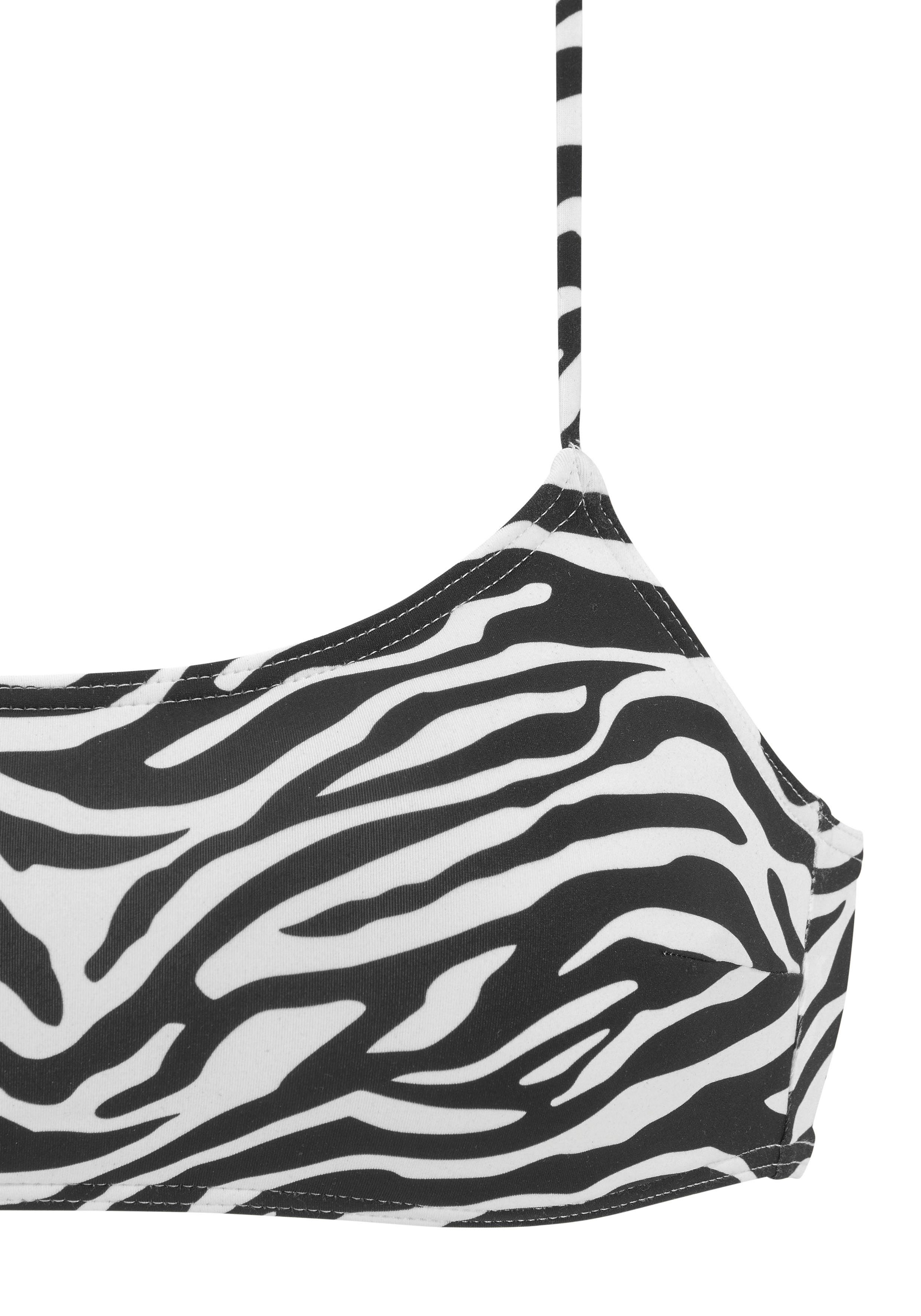 Venice Beach Bustier-Bikini-Top Fjella, in zweifarbiger Animal-Optik