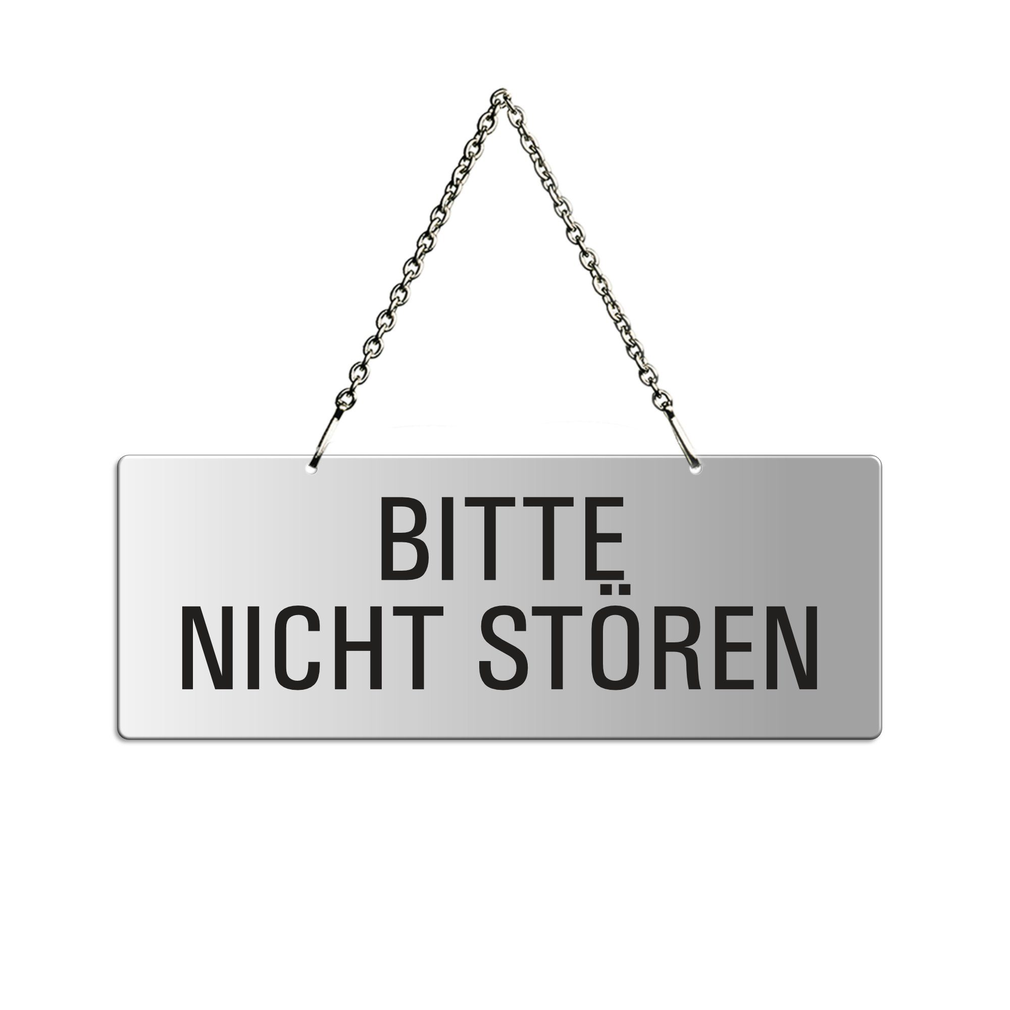 OFFORM DESIGN Hinweisschild Bitte nicht stören 175x65 mm Aluminium Silber-matt eloxiert