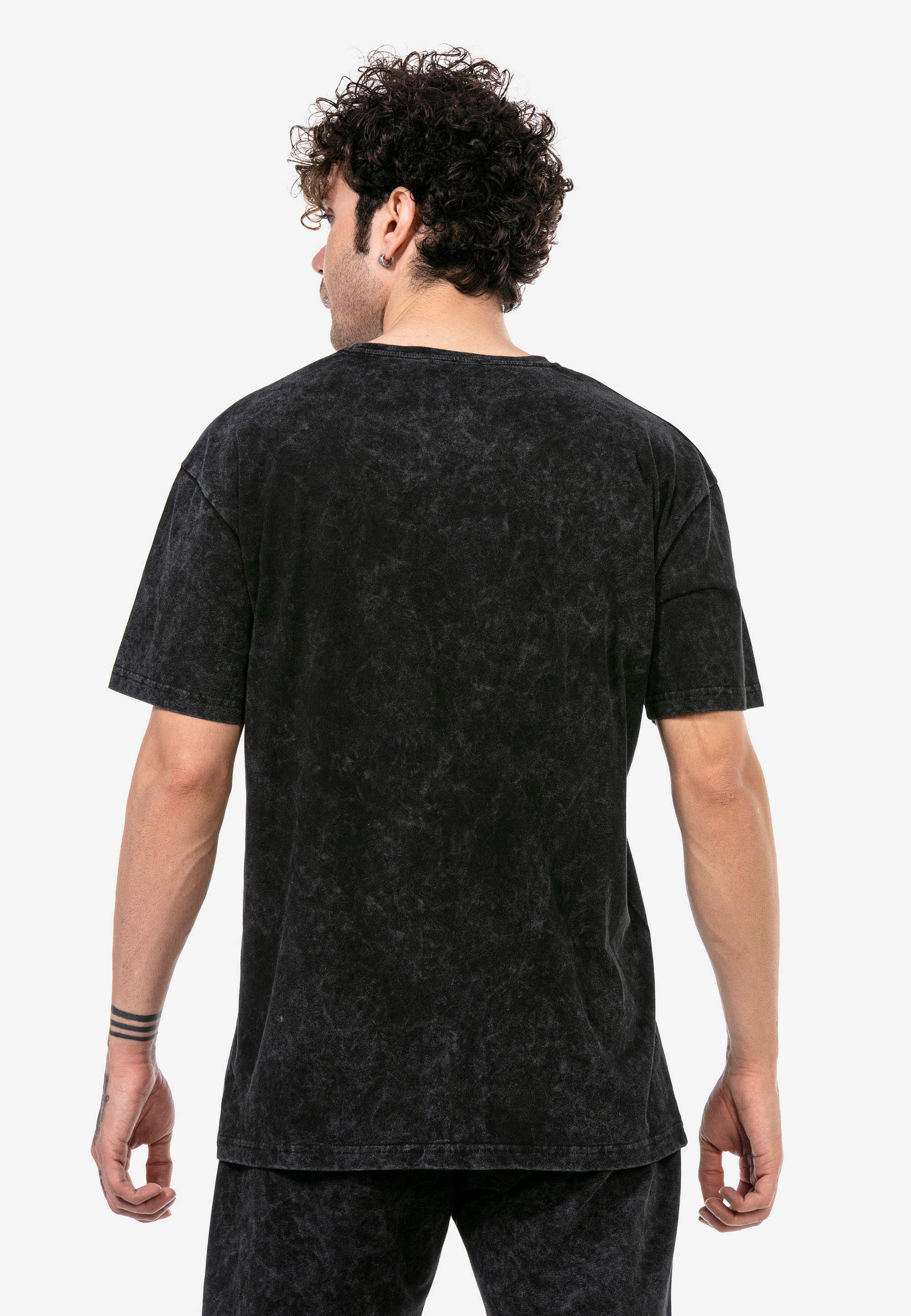 RedBridge Batik-Design T-Shirt in Vista trendigem dunkelgrau