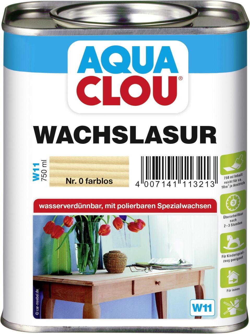 Aqua Clou Lasur Aqua Clou Wachslasur 750 ml farblos