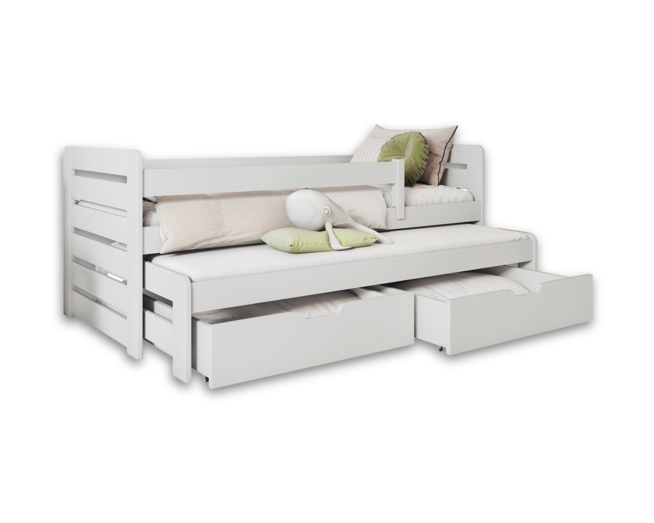 Kinderbett TED II Funtionsbett Ausziehbett für 2 Kinder 80x180 90x200