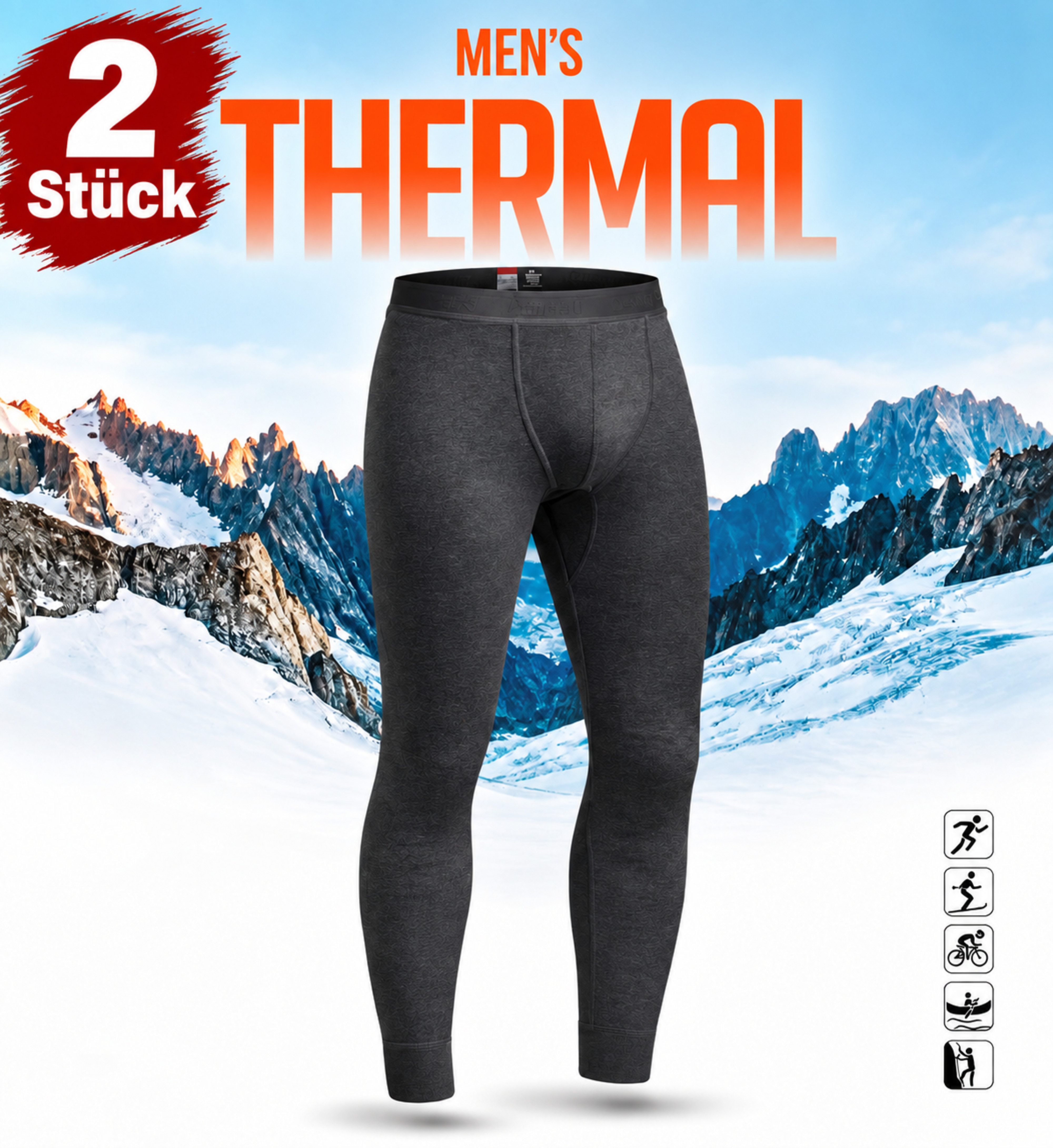 Berrak Lange Unterhose Thermo Leggings Winter Funktionsunterwäsche (Spar-Set, 2-St., 2er-Pack) Premium Qualität