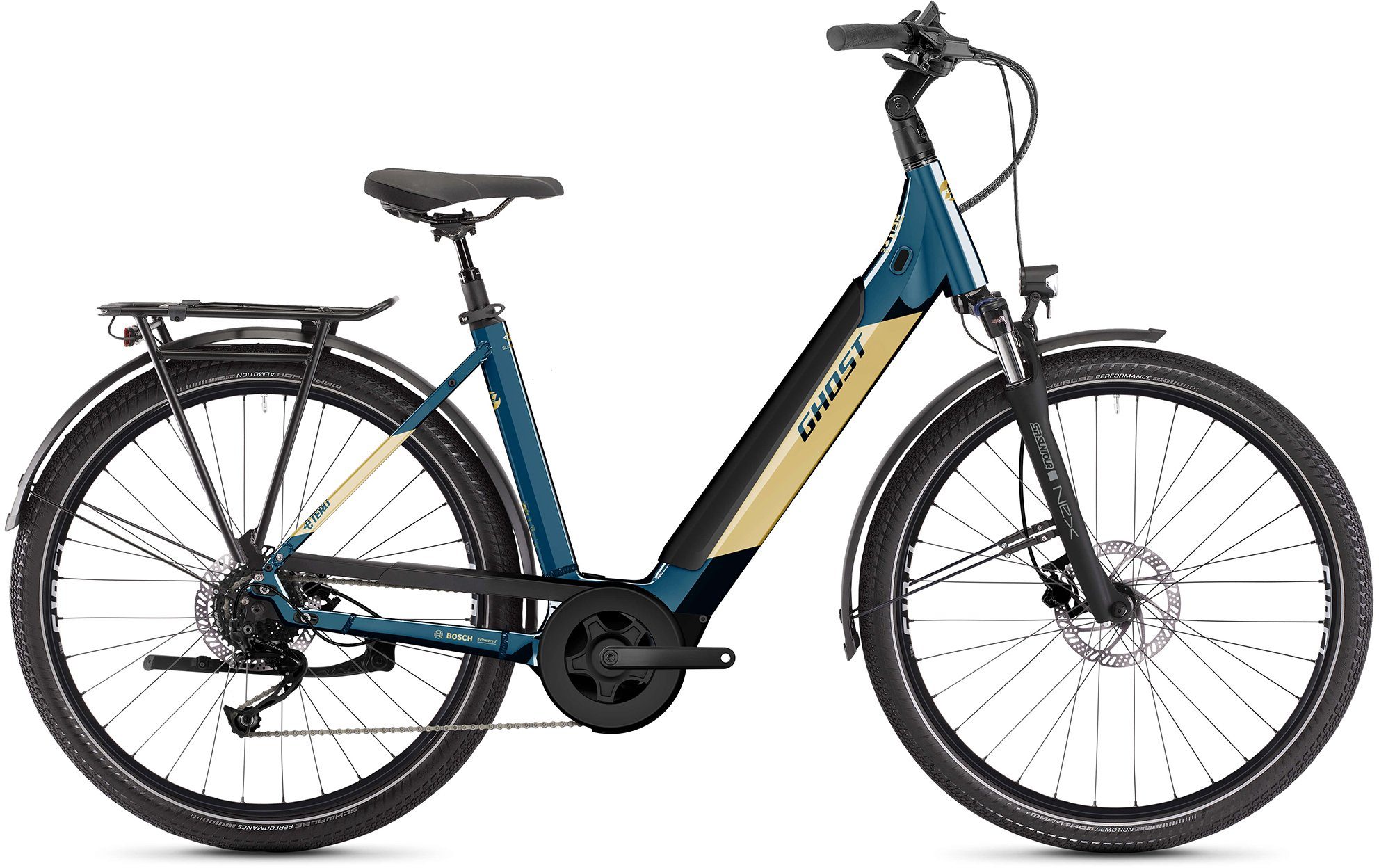 Ghost E-Bike E-Teru B Essential Low EQ, 9 Gang Shimano Alivio RD-M3100 Schaltwerk, Kettenschaltung, Mittelmotor, 625 Wh Akku