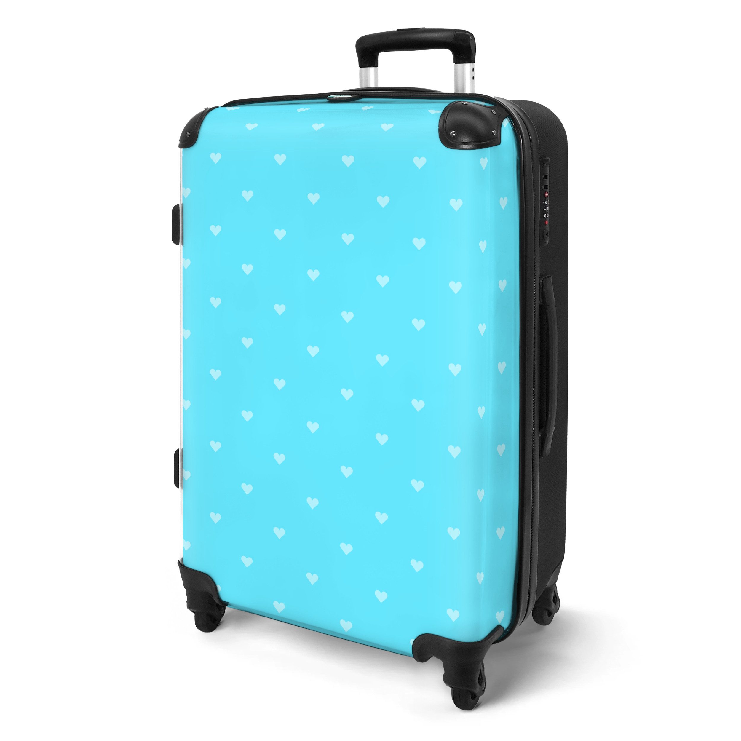 NoBoringSuitcases.com© Hartschalen-Trolley Herzen - Blau - günstig online kaufen