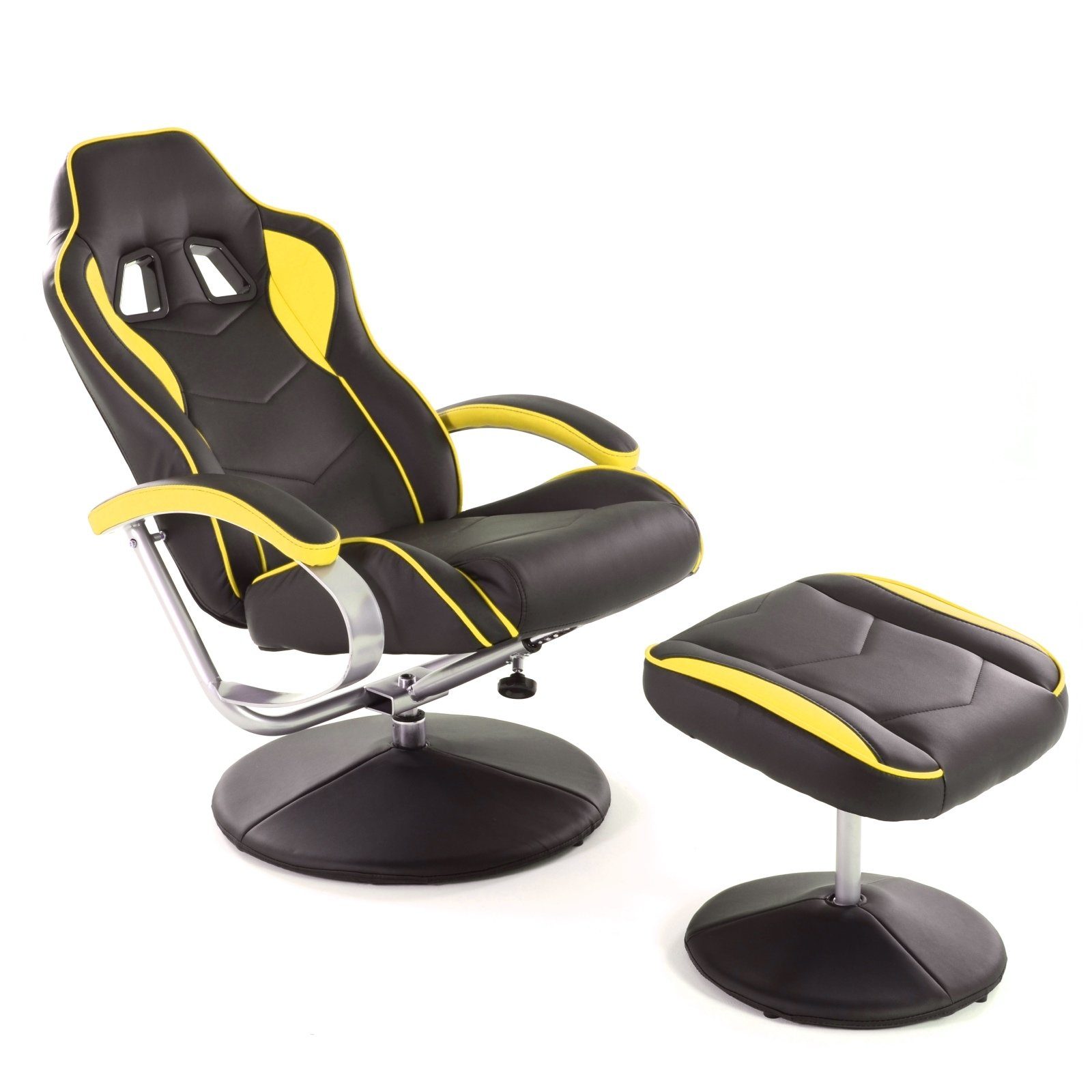 Farben, Soft-Touch Raburg in Kunstleder, Sessel-Set DRIFT mit Hocker Relaxfunktion verschiedene Gaming-Stuhl mit SCHWARZ-GELB & Sport