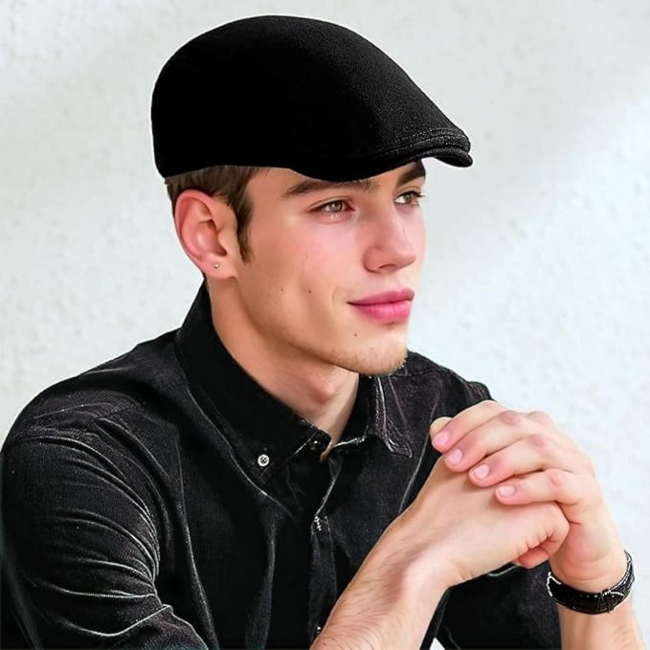 Zaewry Flat Cap Schirmmütze Herren Baumwolle Atmungsaktiv Einstellbare