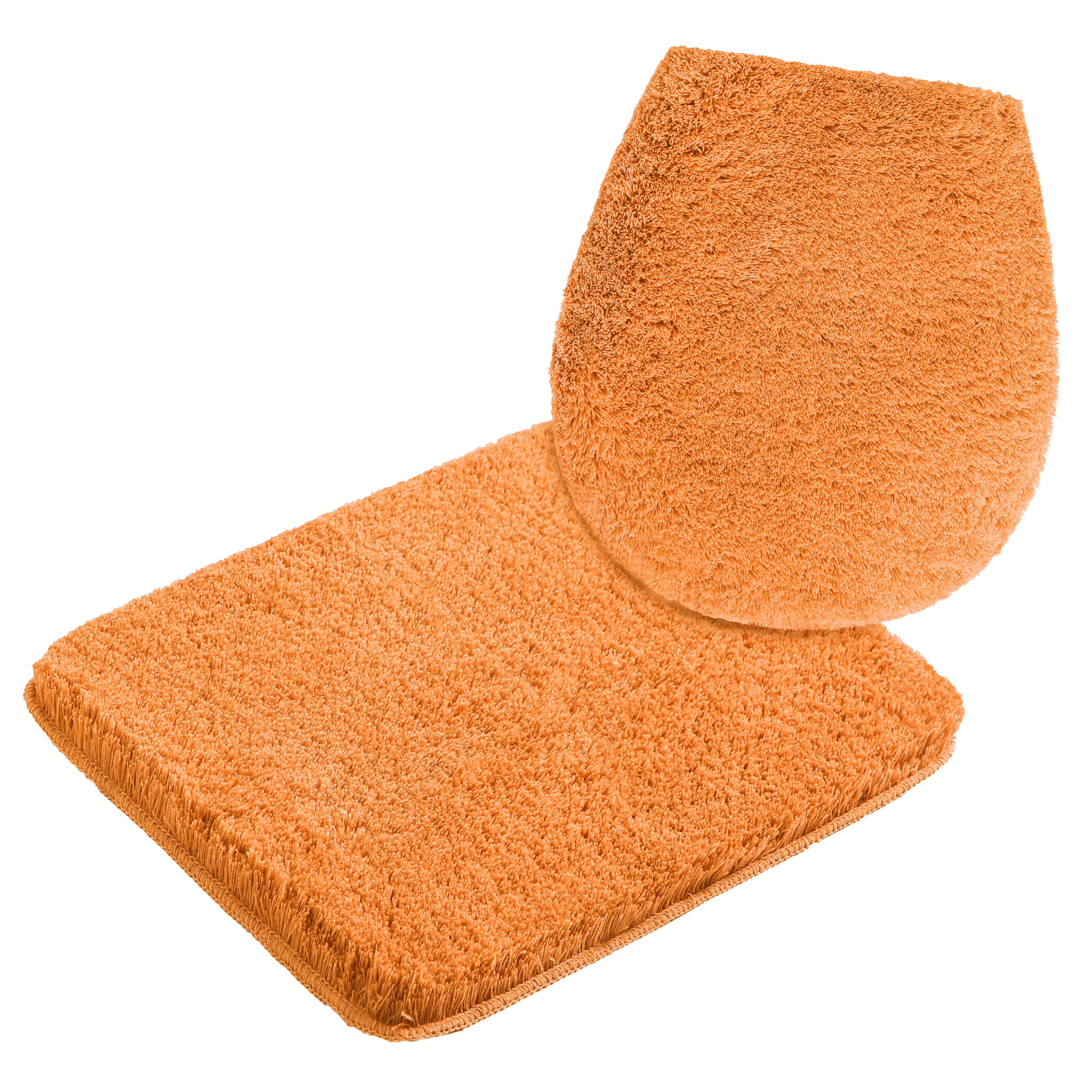 OTTO home Badematte Merida, Badvorleger, Badezimmer Teppich, Höhe 32 mm, rutschhemmend beschichtet, schnell trocknend, strapazierfähig, fußbodenheizungsgeeignet, Kunstfaser, 2-tlg. Hänge-WC Set, Badteppich, Uni Farben, rechteckig, rund & als 2-tlg. Set erhältlich
