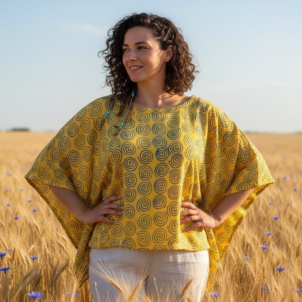 Guru-Shop Longbluse Weites Boho plus size Blusentop mit.. alternative Bekle günstig online kaufen