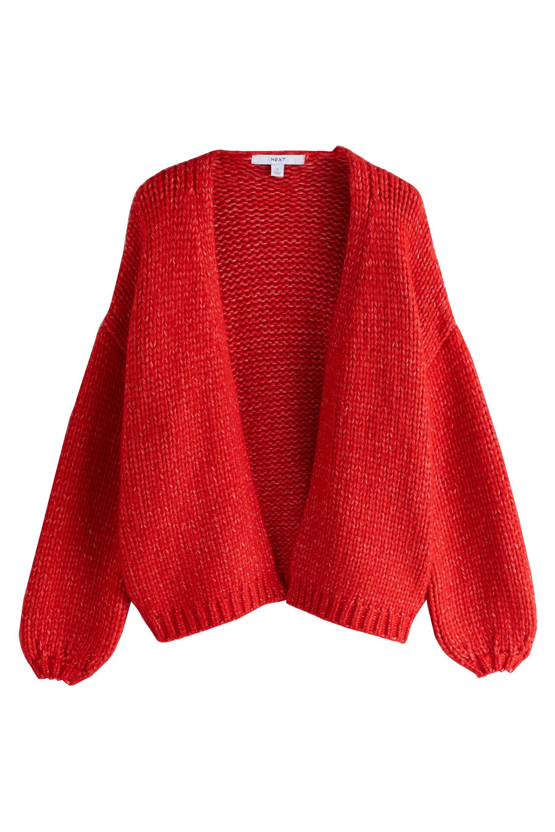 Next Strickjacke Weiche Strickjacke im Grobstrick mit Wolle (1-tlg) günstig online kaufen