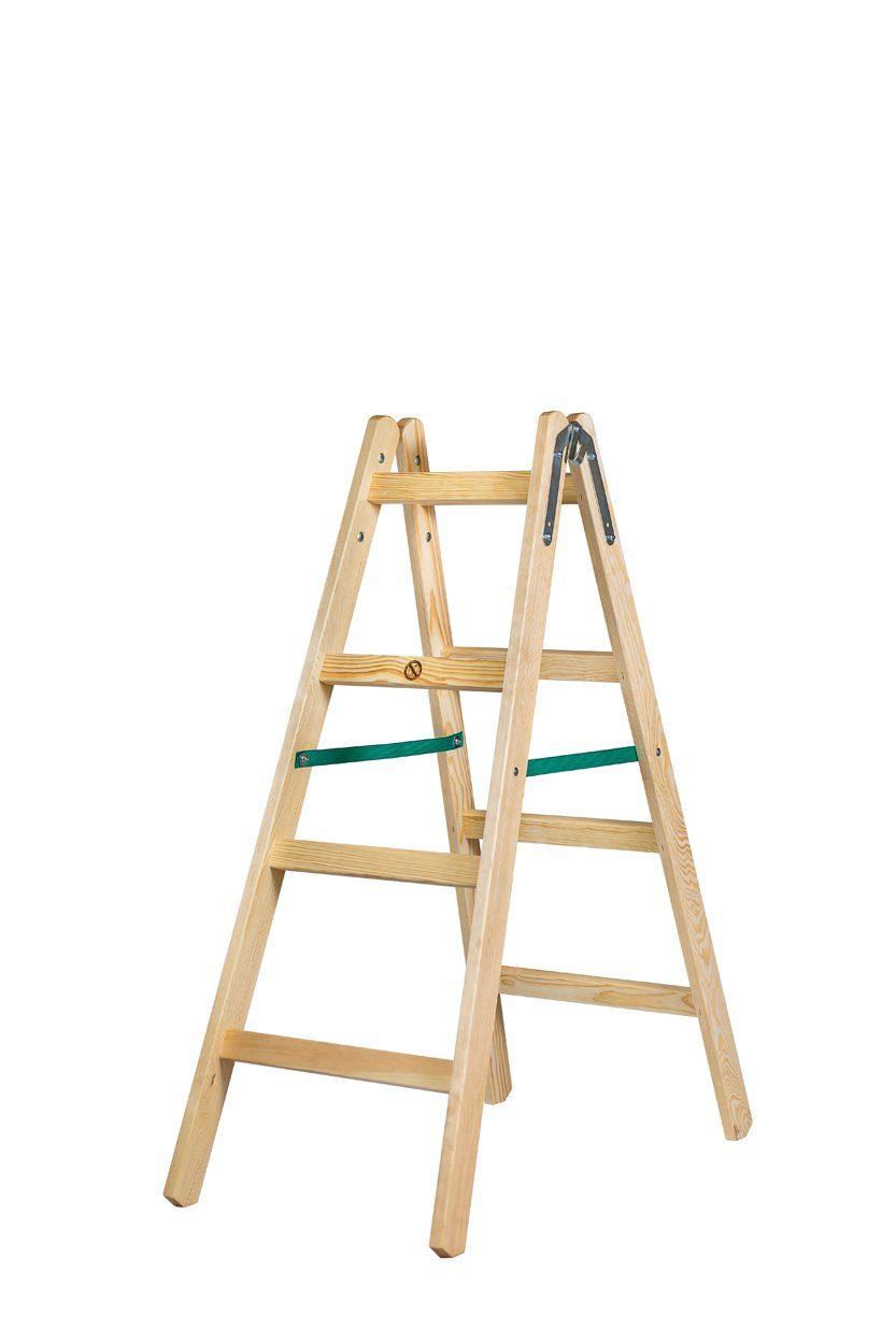 Systafex® Doppelleiter Leiter Doppelstufenleiter Stehleiter Holzleiter 2x 4 günstig online kaufen