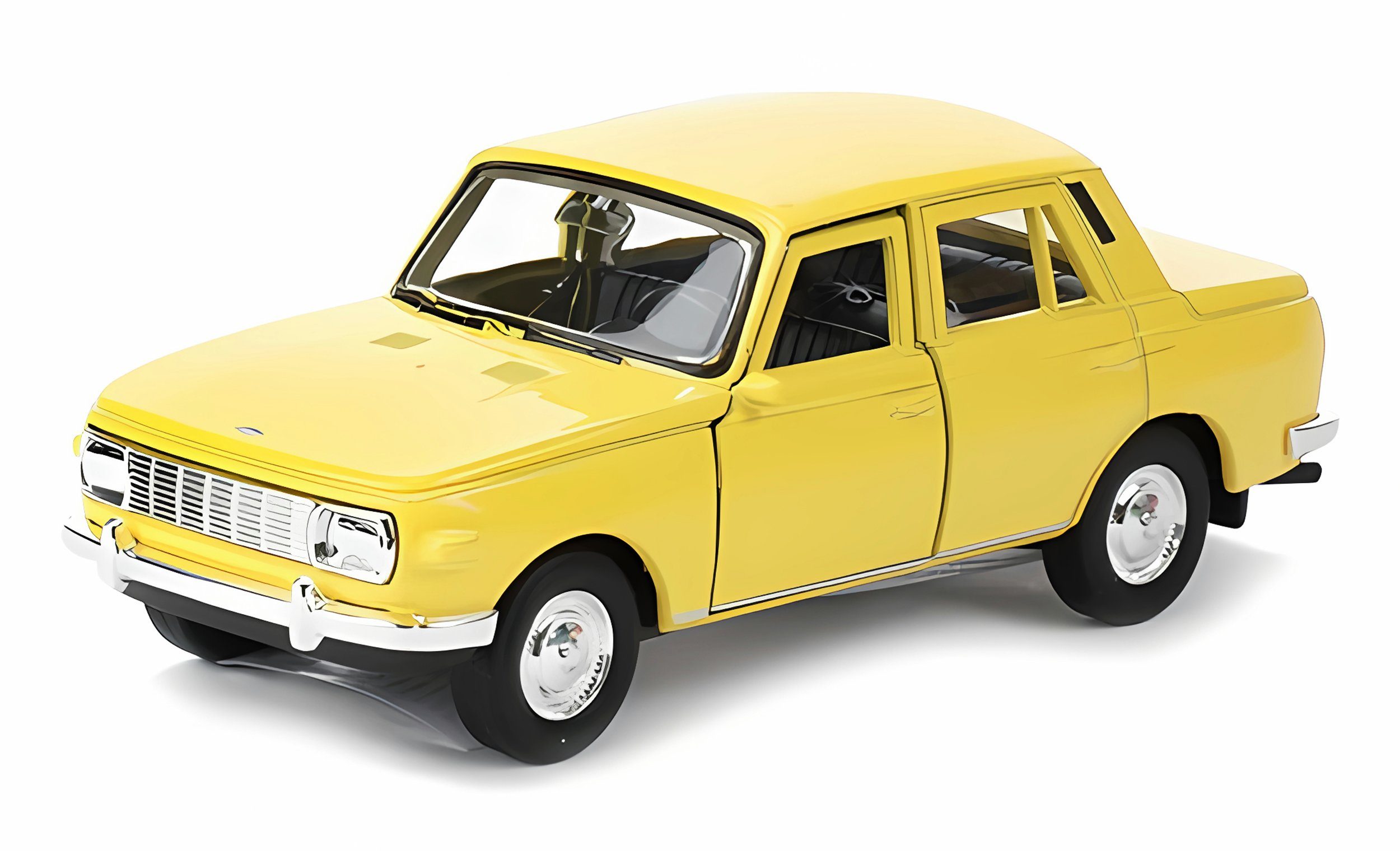 Welly Modellauto WARTBURG 353 Modellauto 11,7cm aus Metall Modell Auto 31 (Gelb), Spielzeugauto WELLY Kinder Spielzeug Geschenk