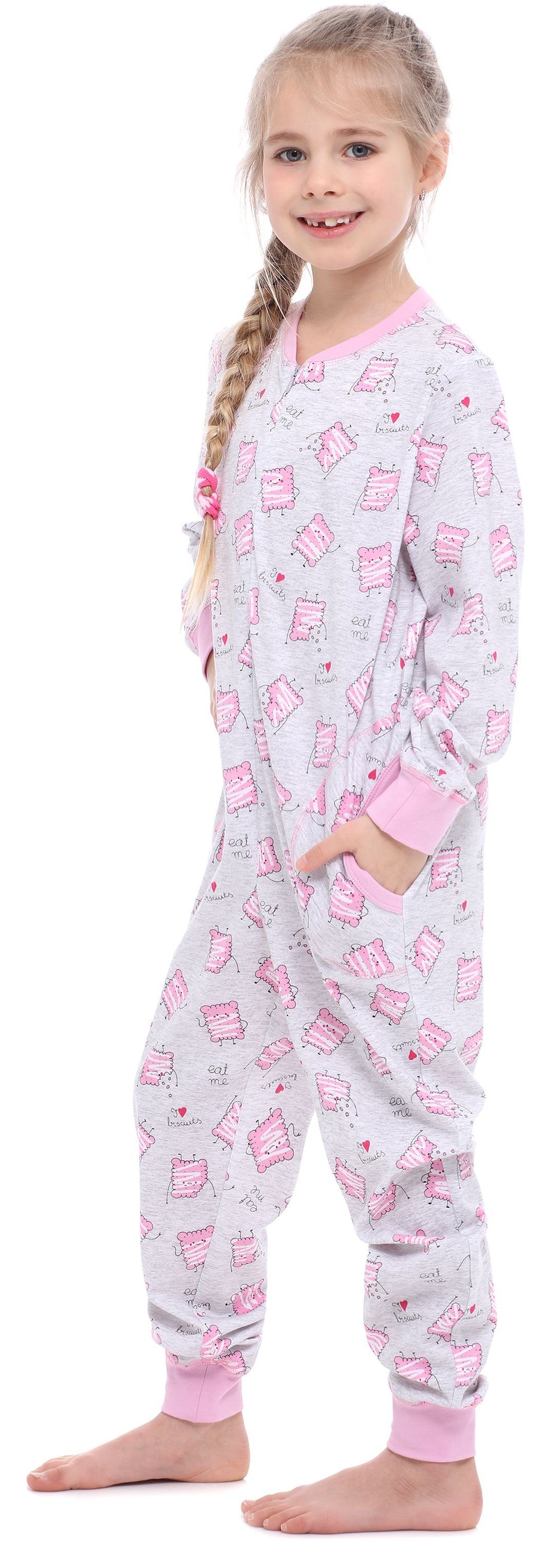 Schlafanzug MS10-186 Jumpsuit Merry Style Mädchen Kekse Melange Schlafanzug