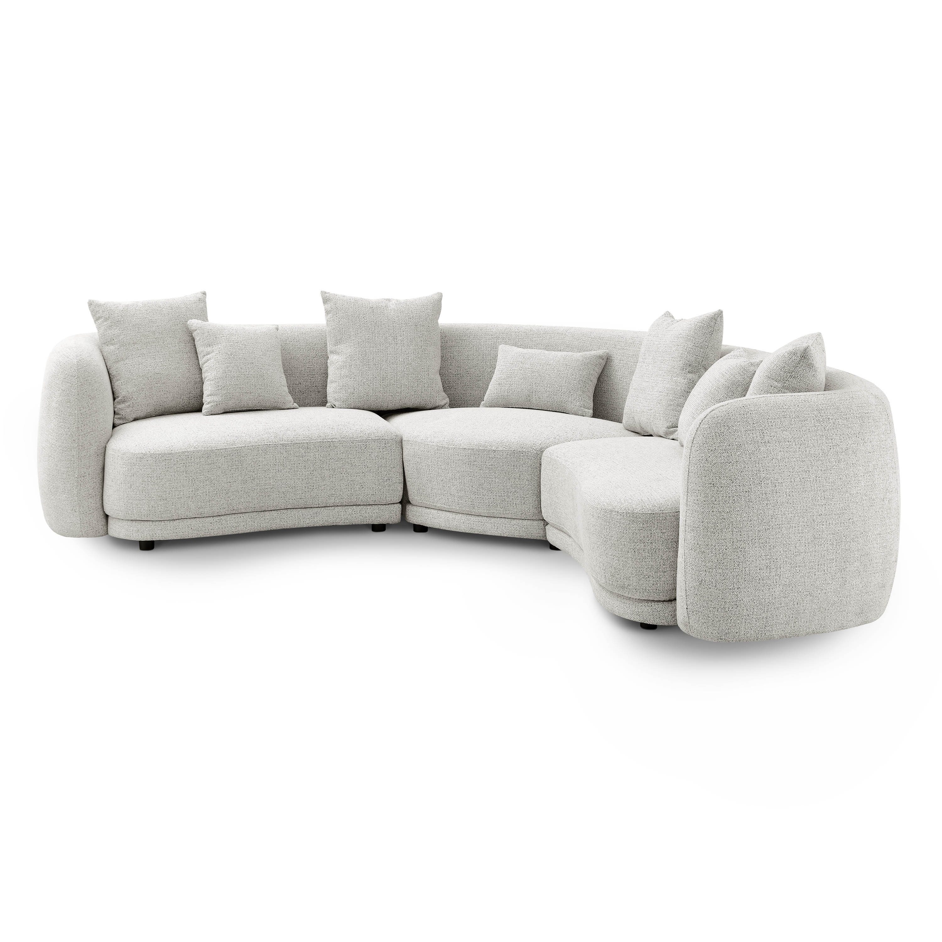 LIVORA Big-Sofa SOFAS, 252x174x80 hellgrau meliert MARIO