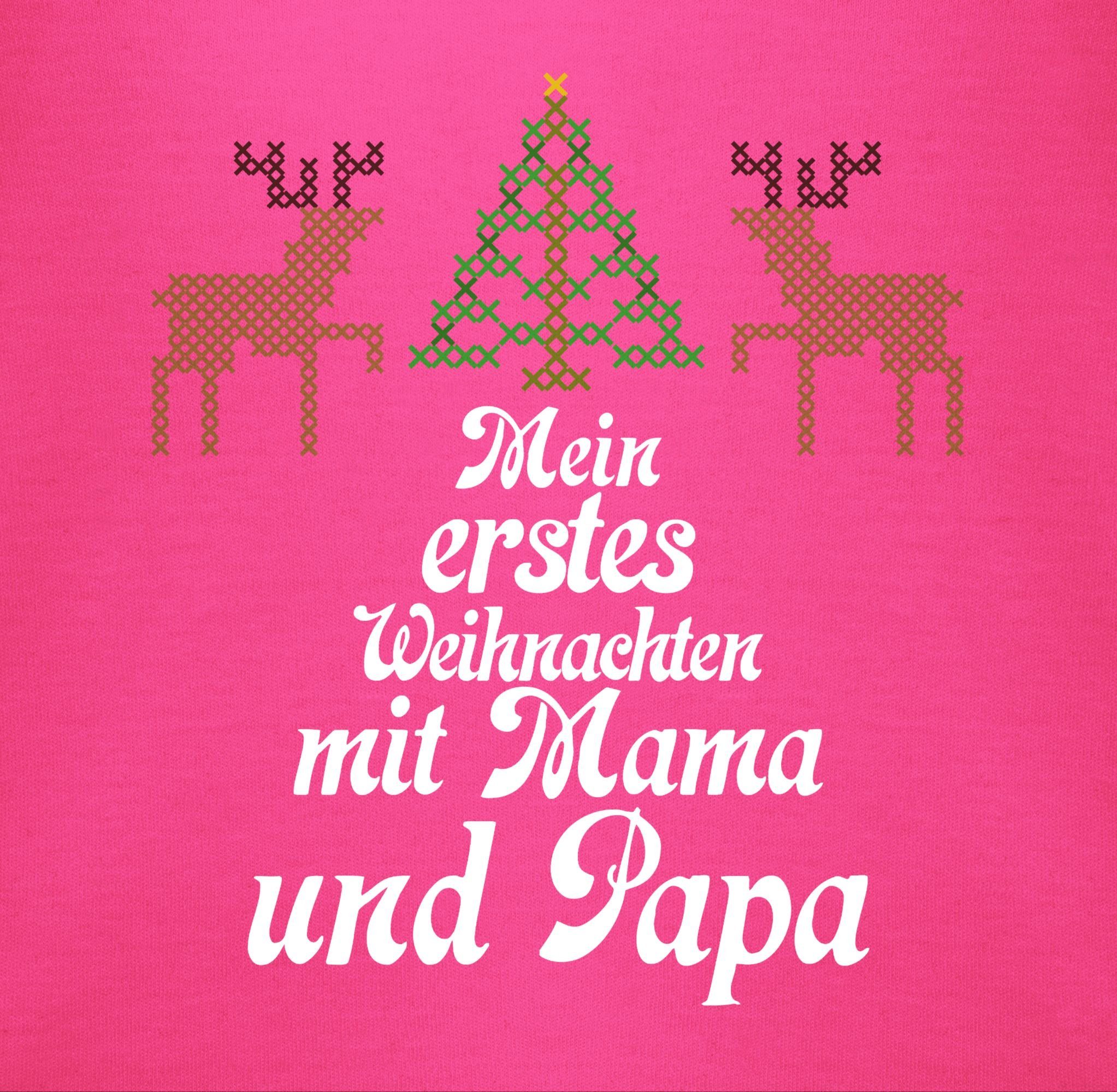 Weihnachten Rentiere erstes Ugly Weihnachten Fuchsia - Kleidung sweater Shirtbody Mein Shirtracer Baby - 2