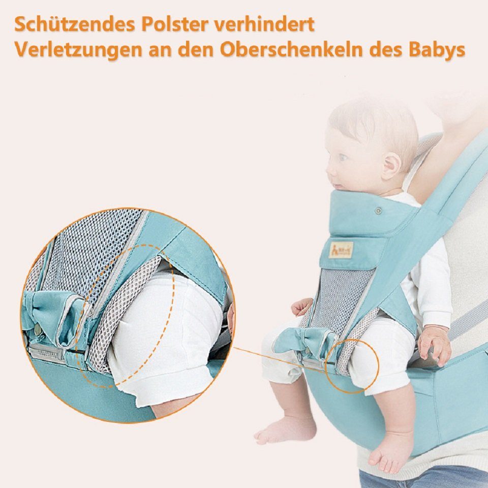 BUMHUM Bauchtrage Multifunktionale Ergonomische Baumwolle Babytrage-Hüftbank Bauchtrage Hüftsitz/reine mit Babytrage