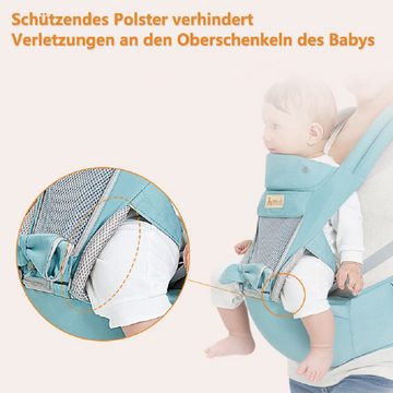 BUMHUM Bauchtrage Multifunktionale Bauchtrage Ergonomische Babytrage, mit Hüftsitz/reine Baumwolle Babytrage-Hüftbank