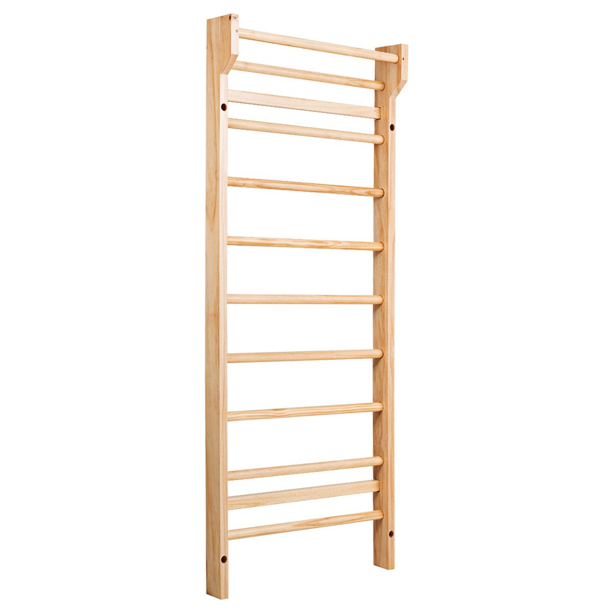 COSTWAY Sprossenwand Turnwand, bis 150 kg, mit Klimmzugstange Holz
