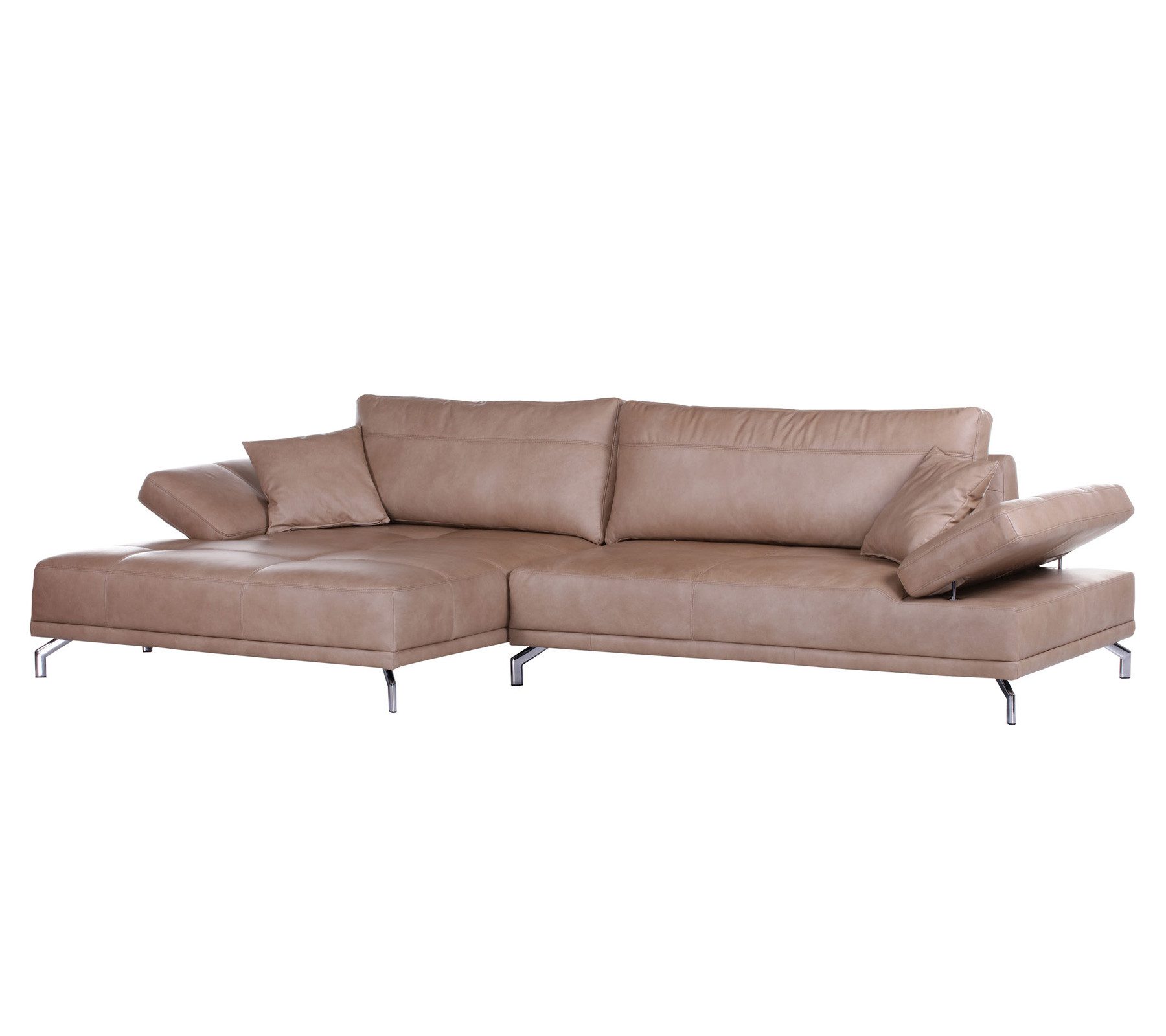 Gutmann Factory Ecksofa Ecksofa Brisbane Echtleder braun Schenkellänge: 165 x 322 cm