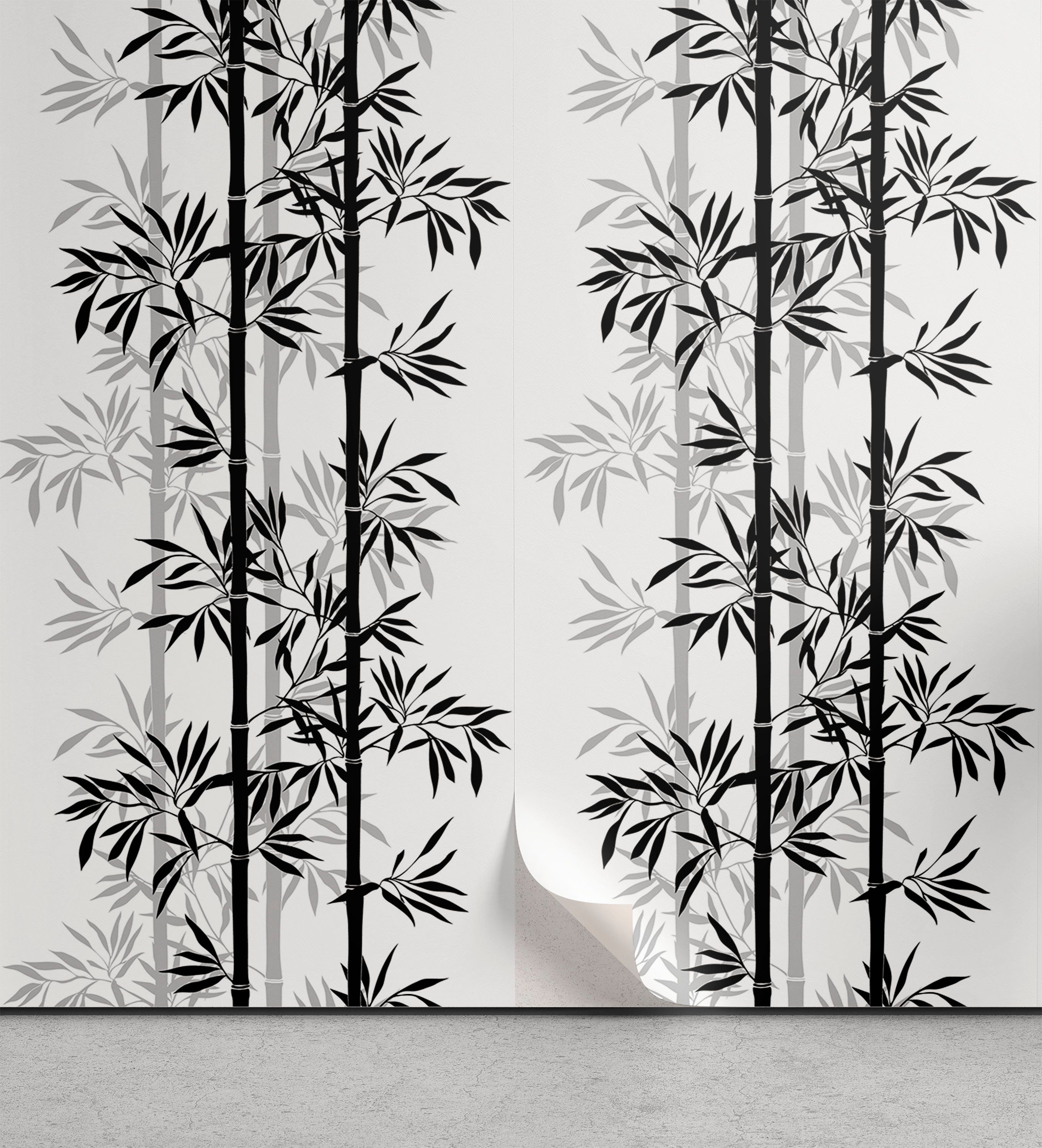 Abakuhaus Vinyltapete selbstklebendes Wohnzimmer Küchenakzent, Bambus Bambus-Baum-Blätter