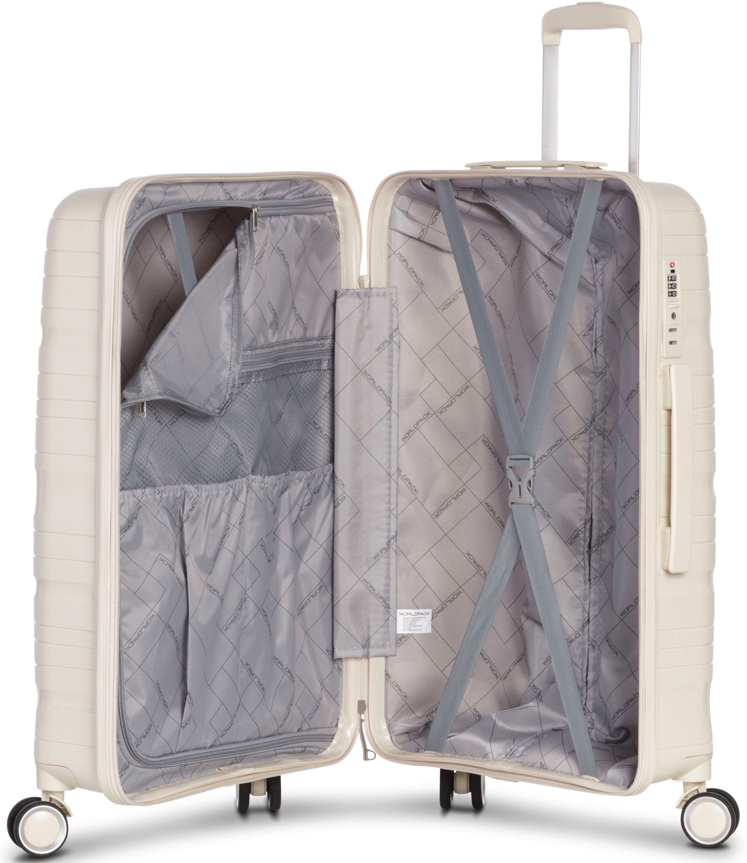 (3 4 Miami, tlg) WORLDPACK natur, Trolleyset Rollen,