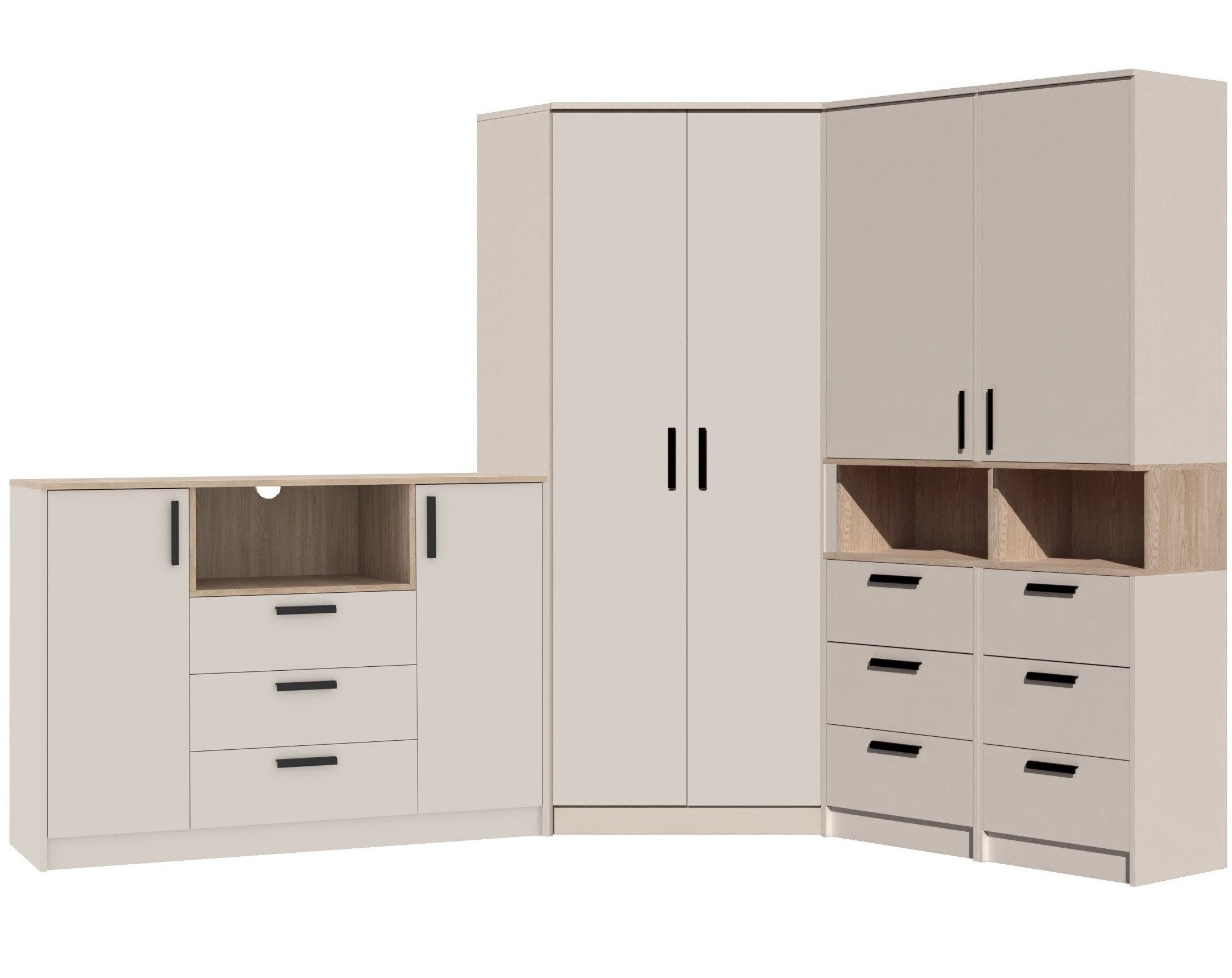 Schrank-Set Grant Set 37 C Garderoben-Set Schlafzimmer-Set Eckgarderobe