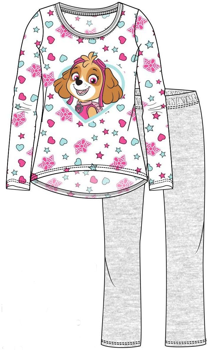 PAW PATROL Schlafanzug PAW PATROL Pyjama Langer Mädchen Schlafanzug Stars 98 110 116 128