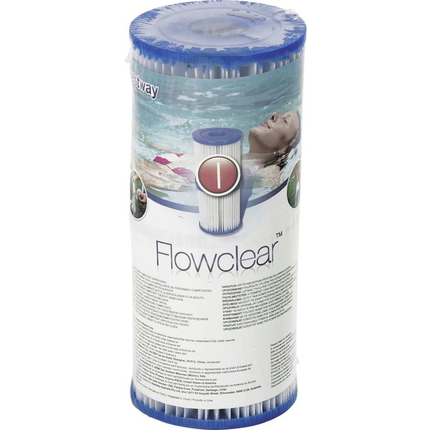 Bestway Pool-Filterkartusche Typ I, Zubehör für Flowclear™ Filterpumpe (1.249 l/h), 2er- Set